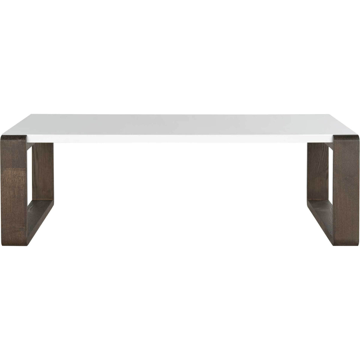 Balin Lacquer Coffee Table White/Dark Brown