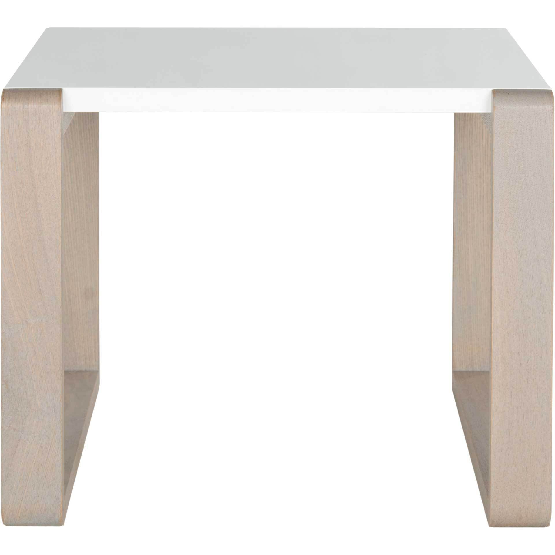 Balin Lacquer End Table White/Gray