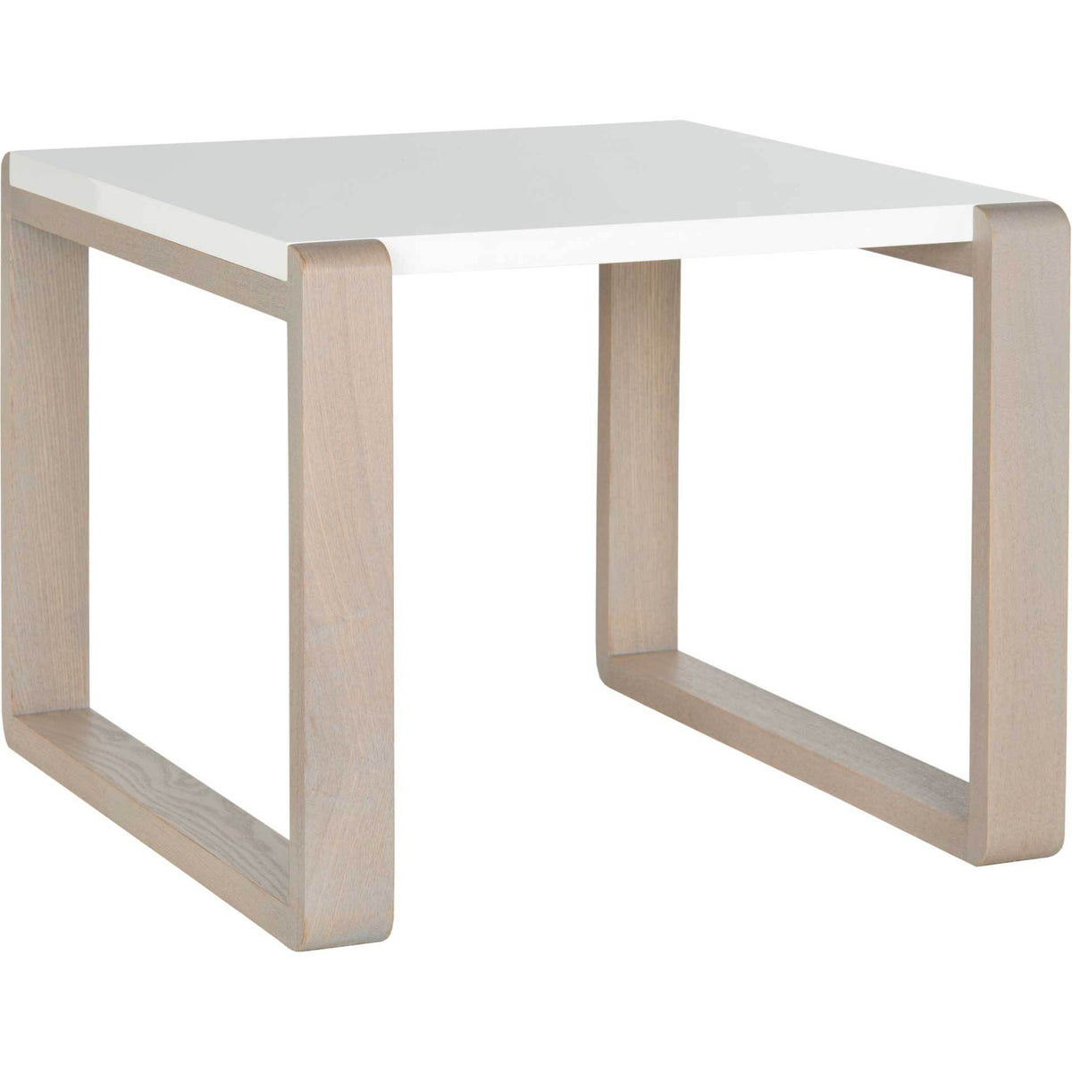 Balin Lacquer End Table White/Gray