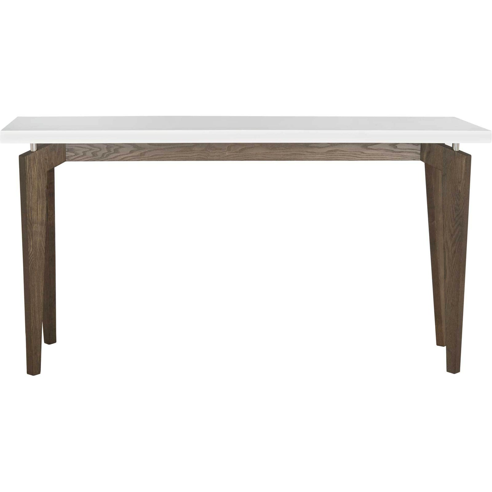Joziah Lacquer Floating Top Console White/Dark Brown