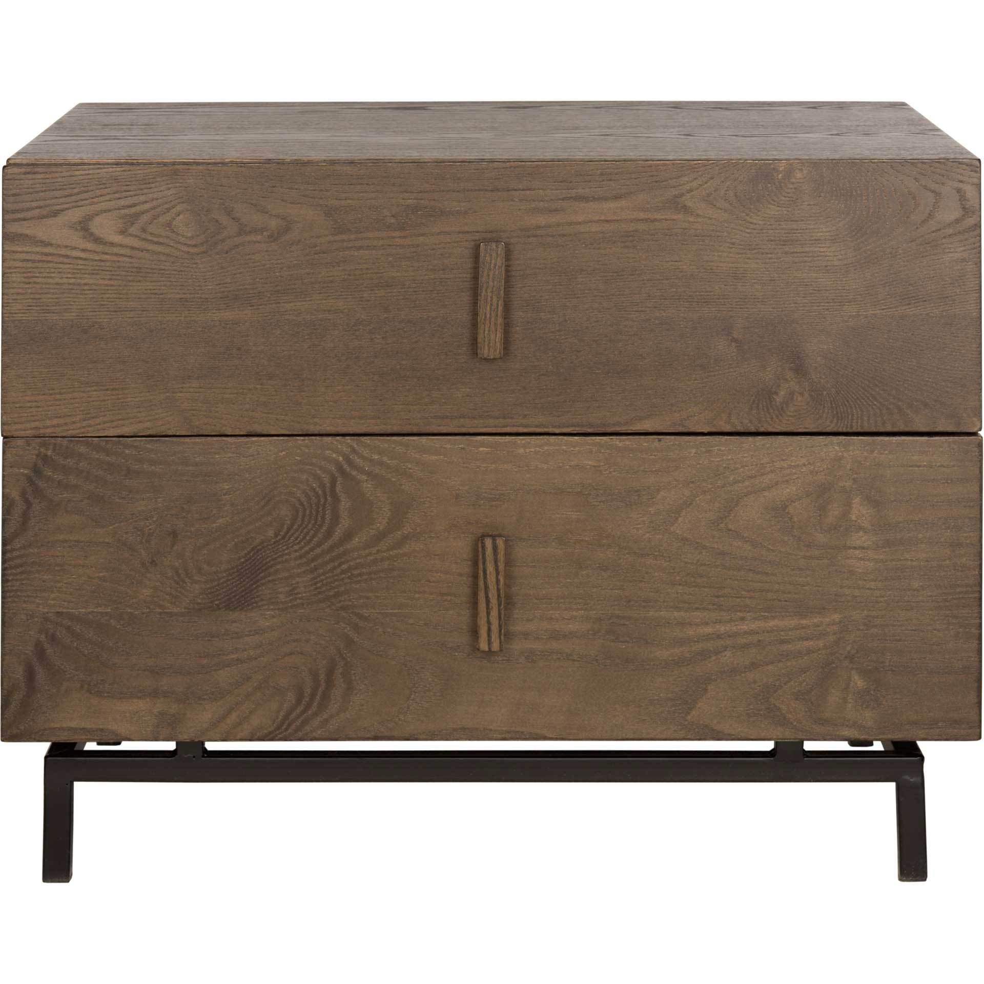 Heaven Lacquer Two Drawer Cabinet Dark Brown