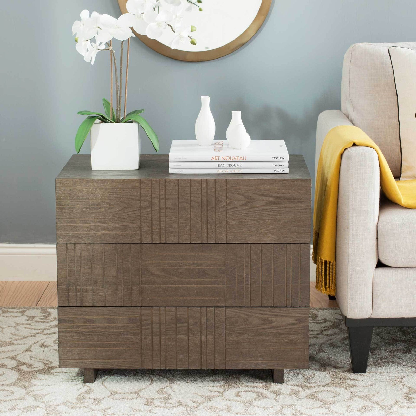 Miracle Three Drawer Cabinet Dark Brown