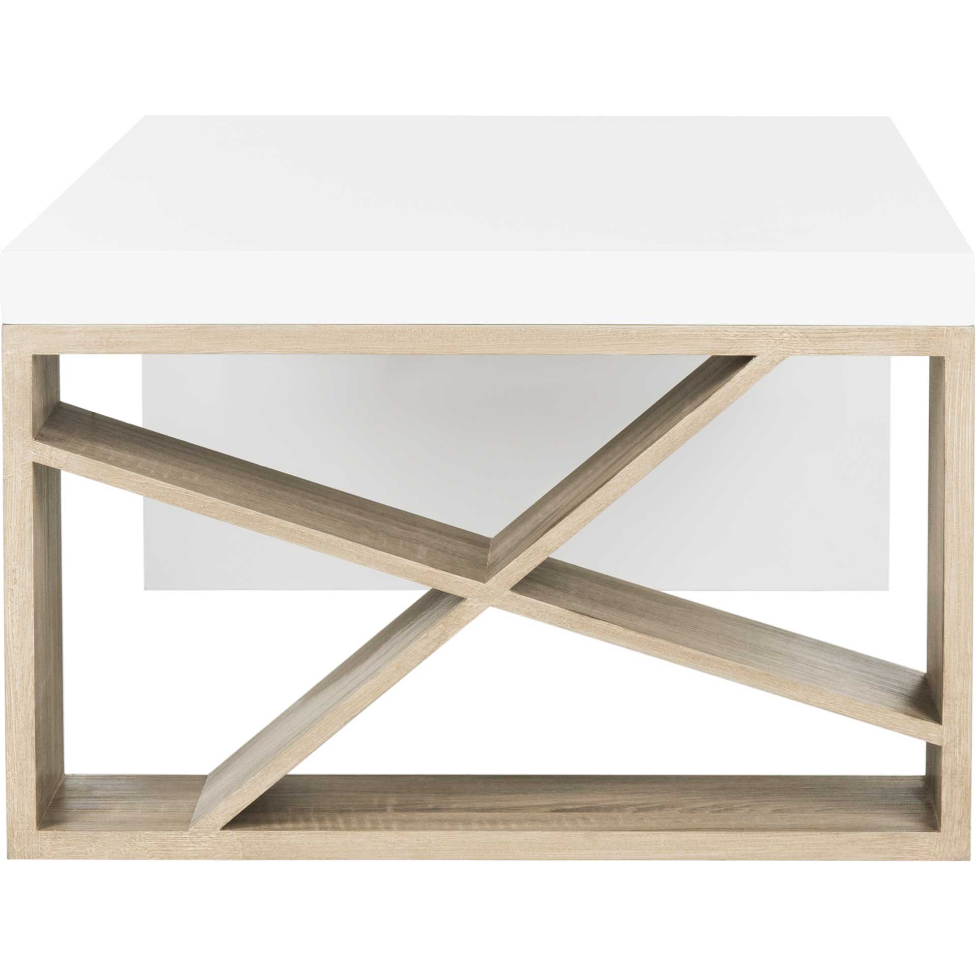 Canning Lacquer Coffee Table White/Light Oak