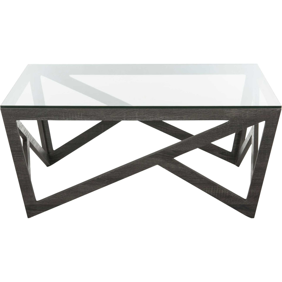 Raylee Glass Top Coffee Table Dark Gray