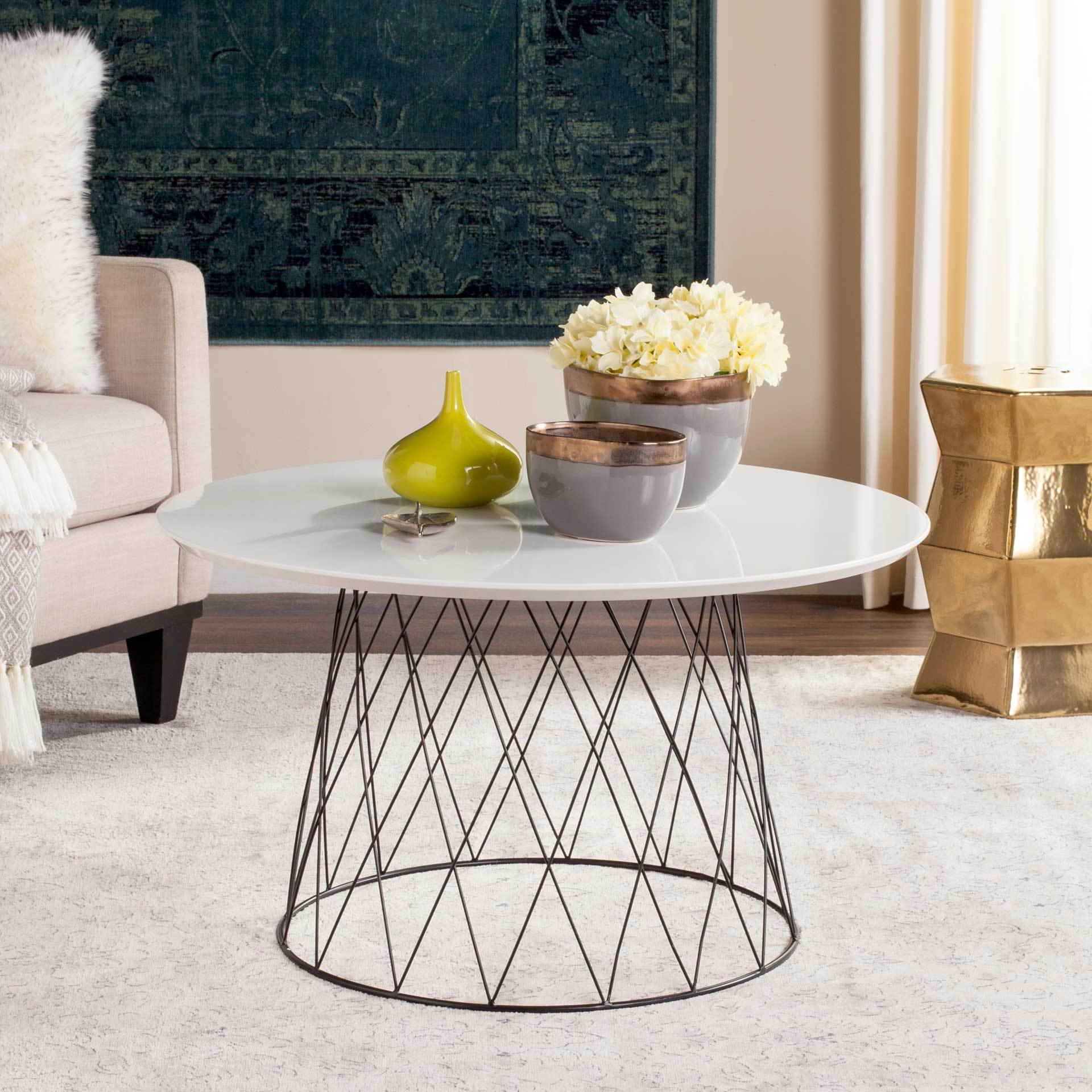 Rocky Lacquer Coffee Table White/Black