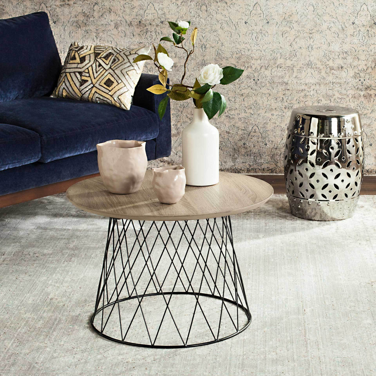 Rogelio Wood End Table Light Oak/Black