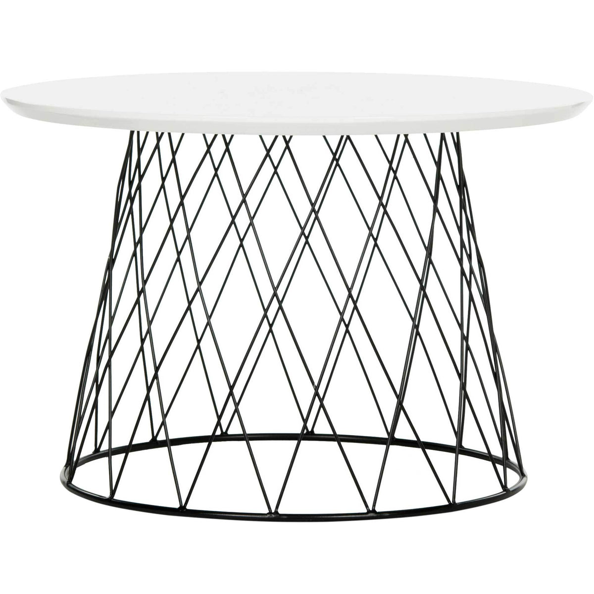 Rogelio Lacquer End Table White/Black