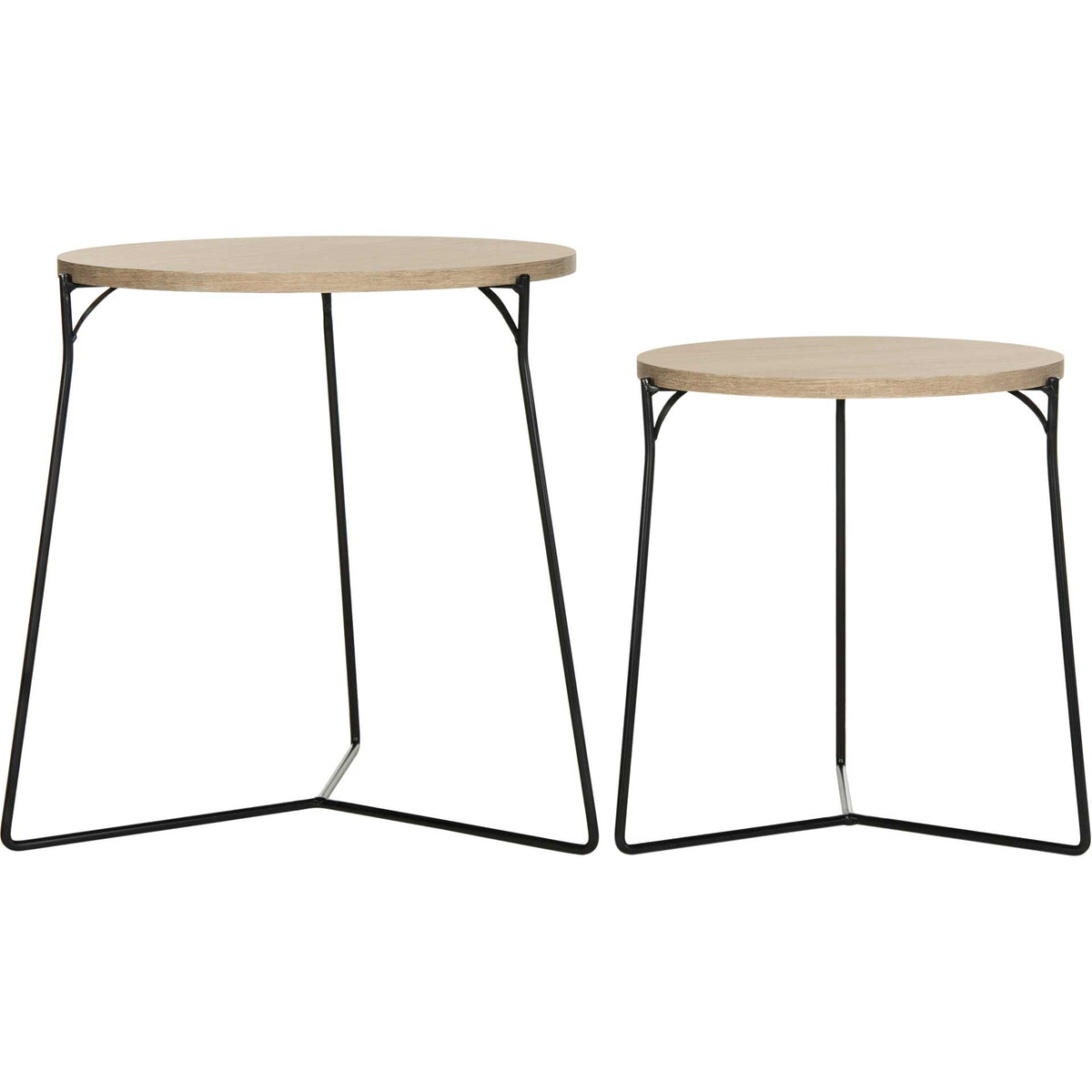 Rylan Stacking End Table Light Oak/Black