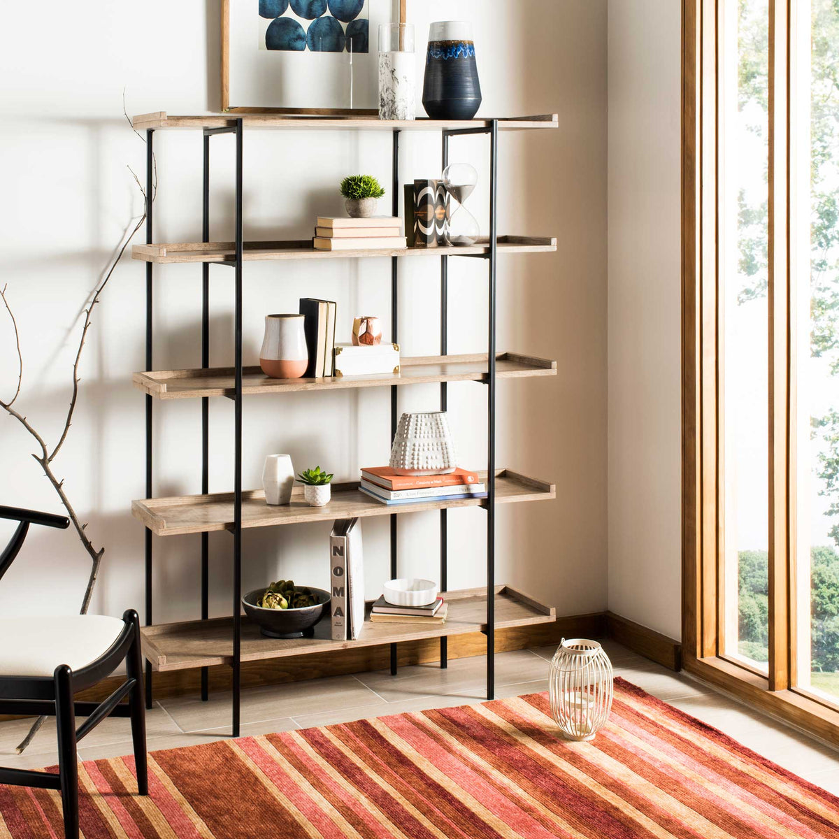 Cesta Wood Etagere Oak/Black