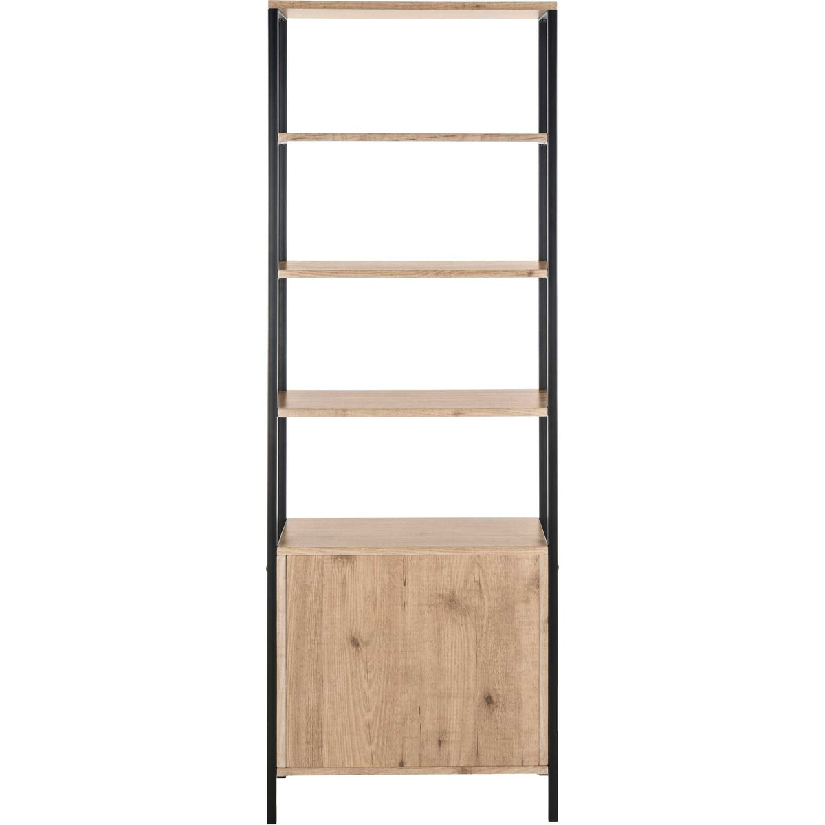 Natalia Retro Mid Century Wood Etagere Oak/Black