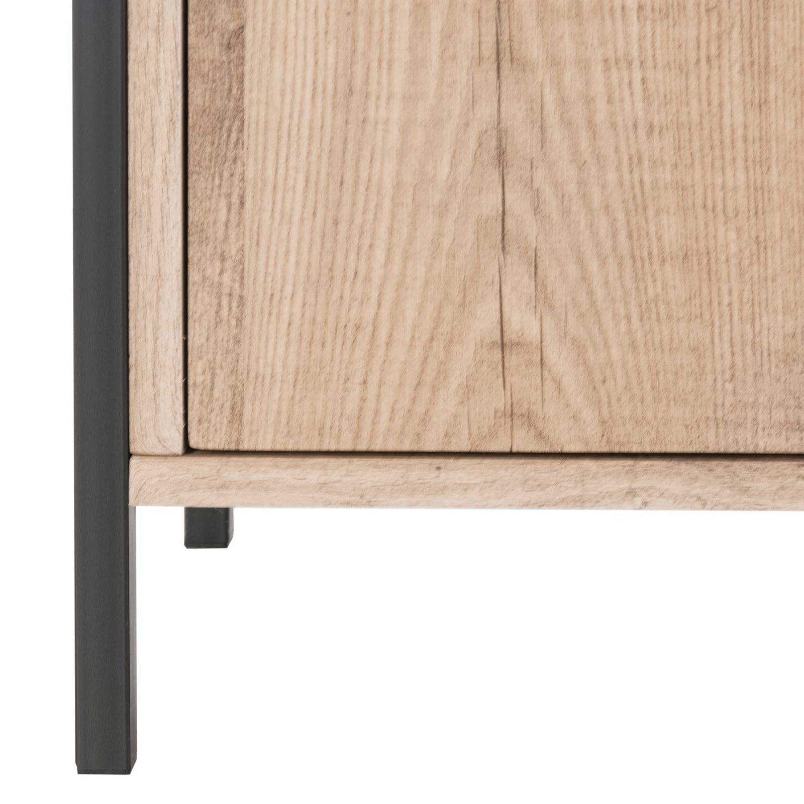 Natalia Retro Mid Century Wood Etagere Oak/Black