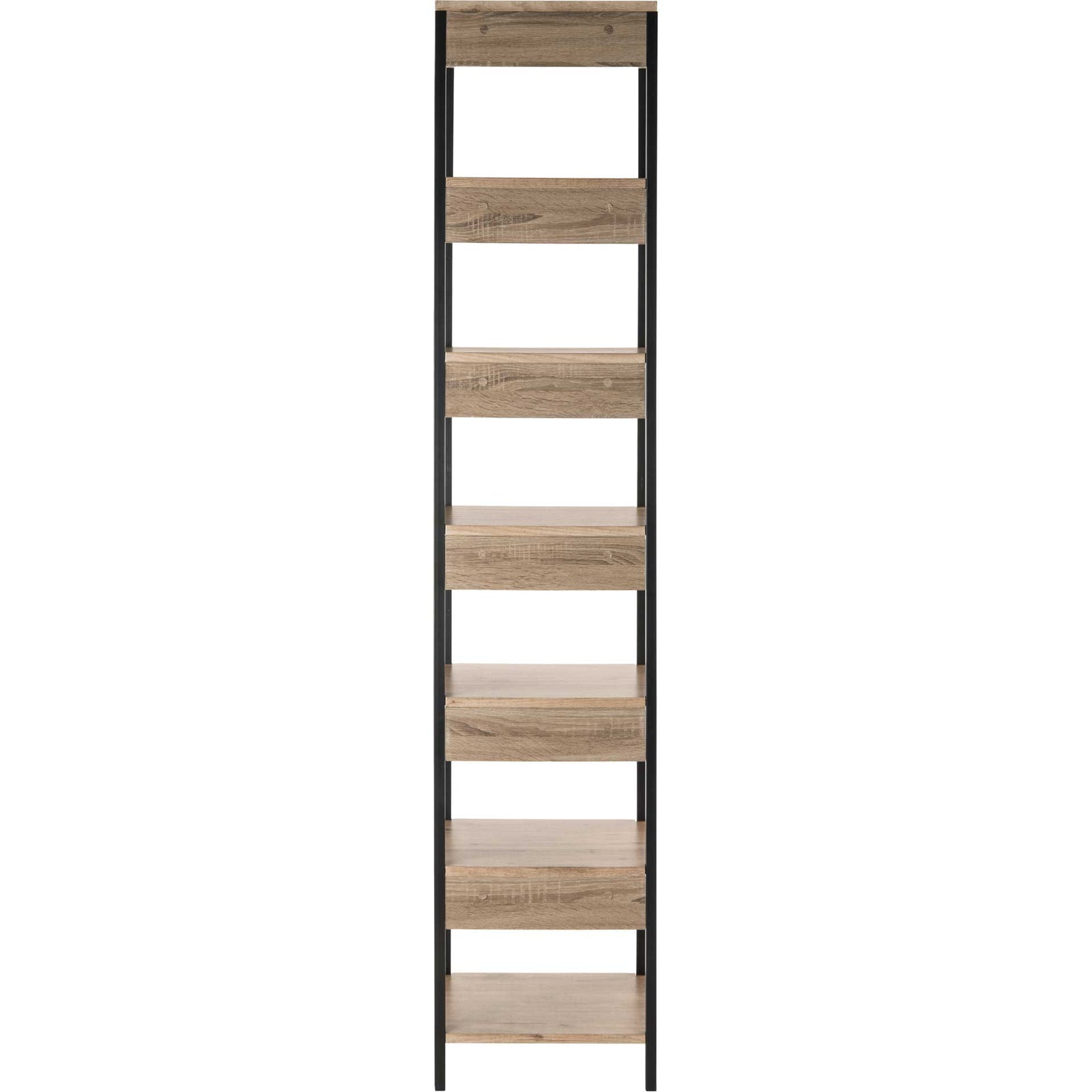 Lilyana Retro Mid Century 7 Tier Etagere Oak/Black