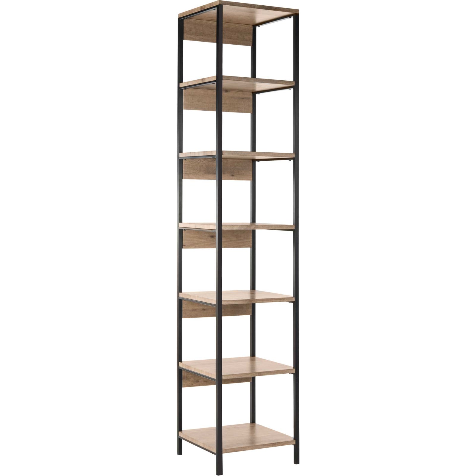 Lilyana Retro Mid Century 7 Tier Etagere Oak/Black