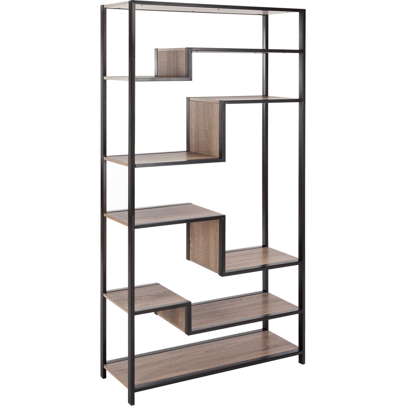 Jordan Retro Mid Century Wood Etagere Oak/Black