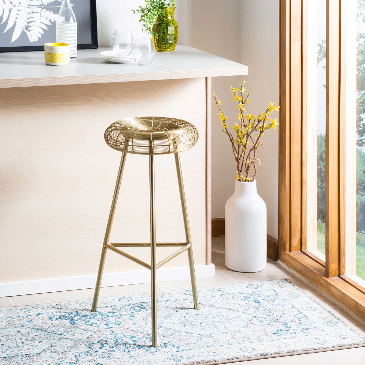 Gold discount wire stools