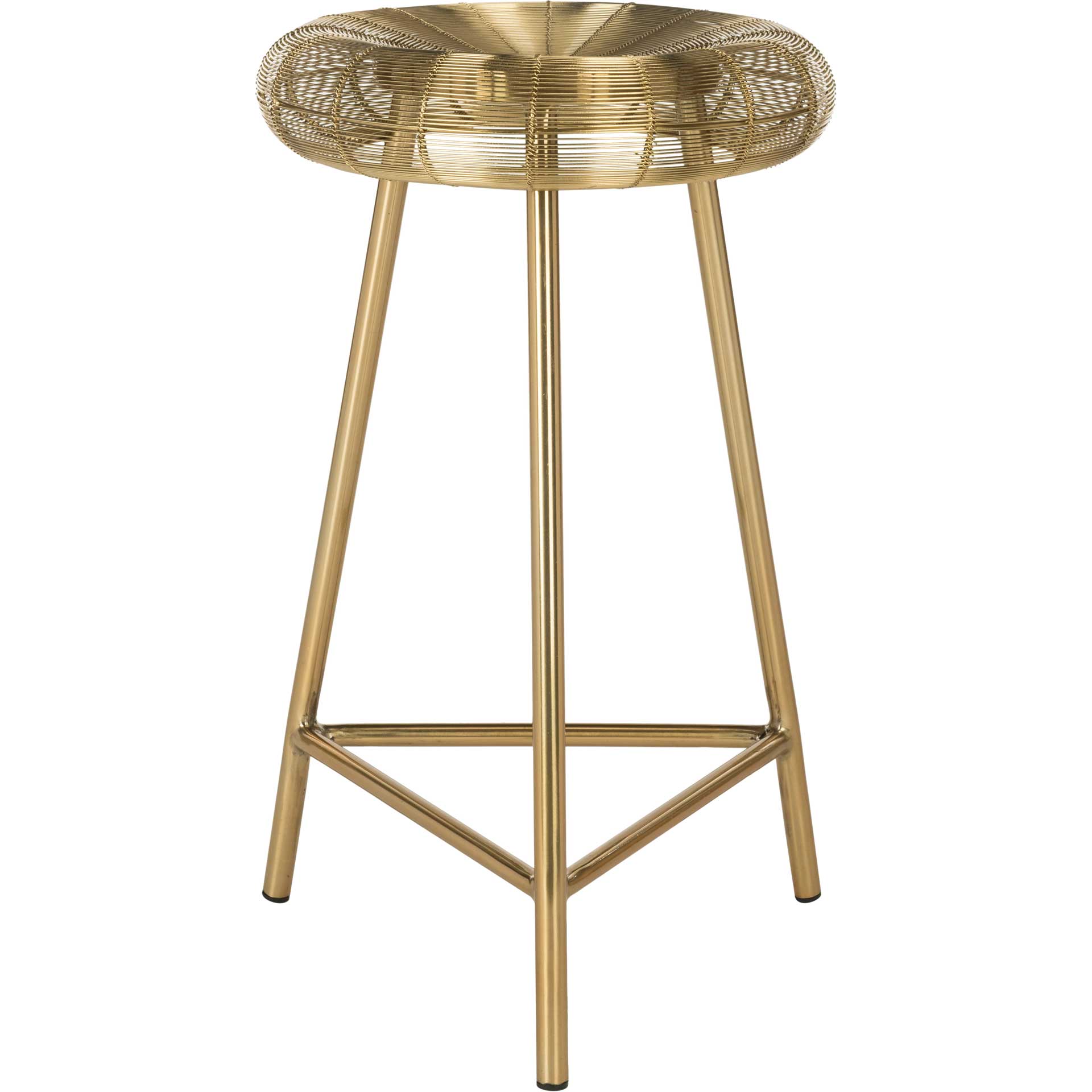 Adelina Wire Weaved Contemporary Bar Stool Gold - Main Image