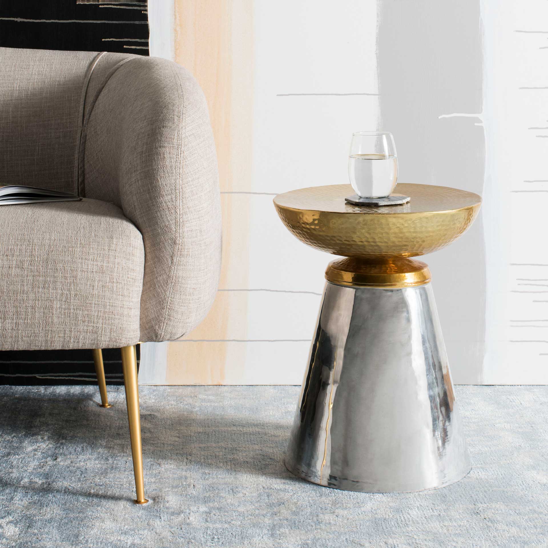 Dock Drum Side Table Gold