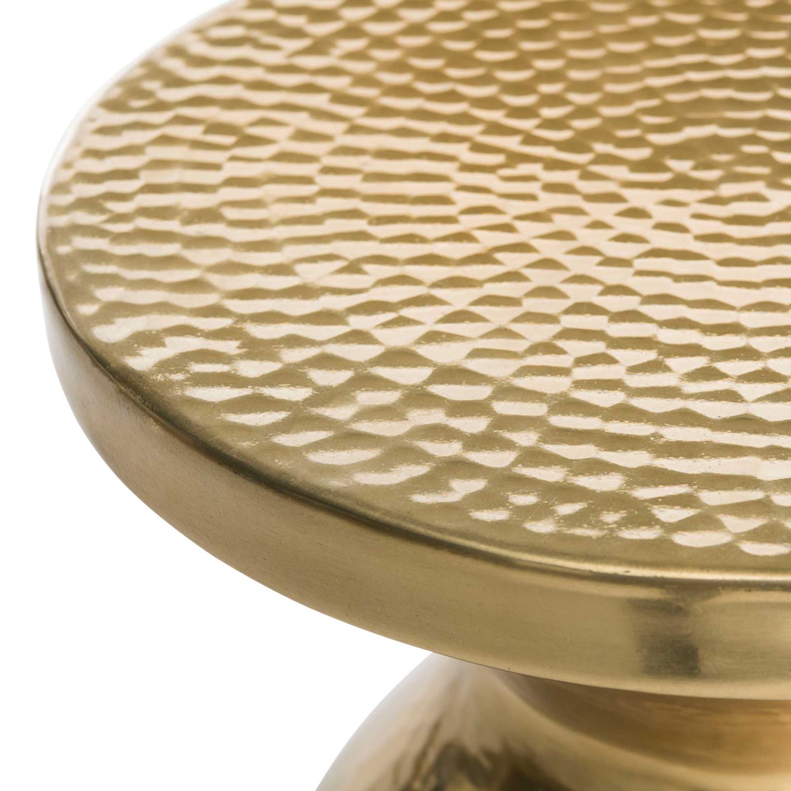 James Hammered End Table Antique Brass