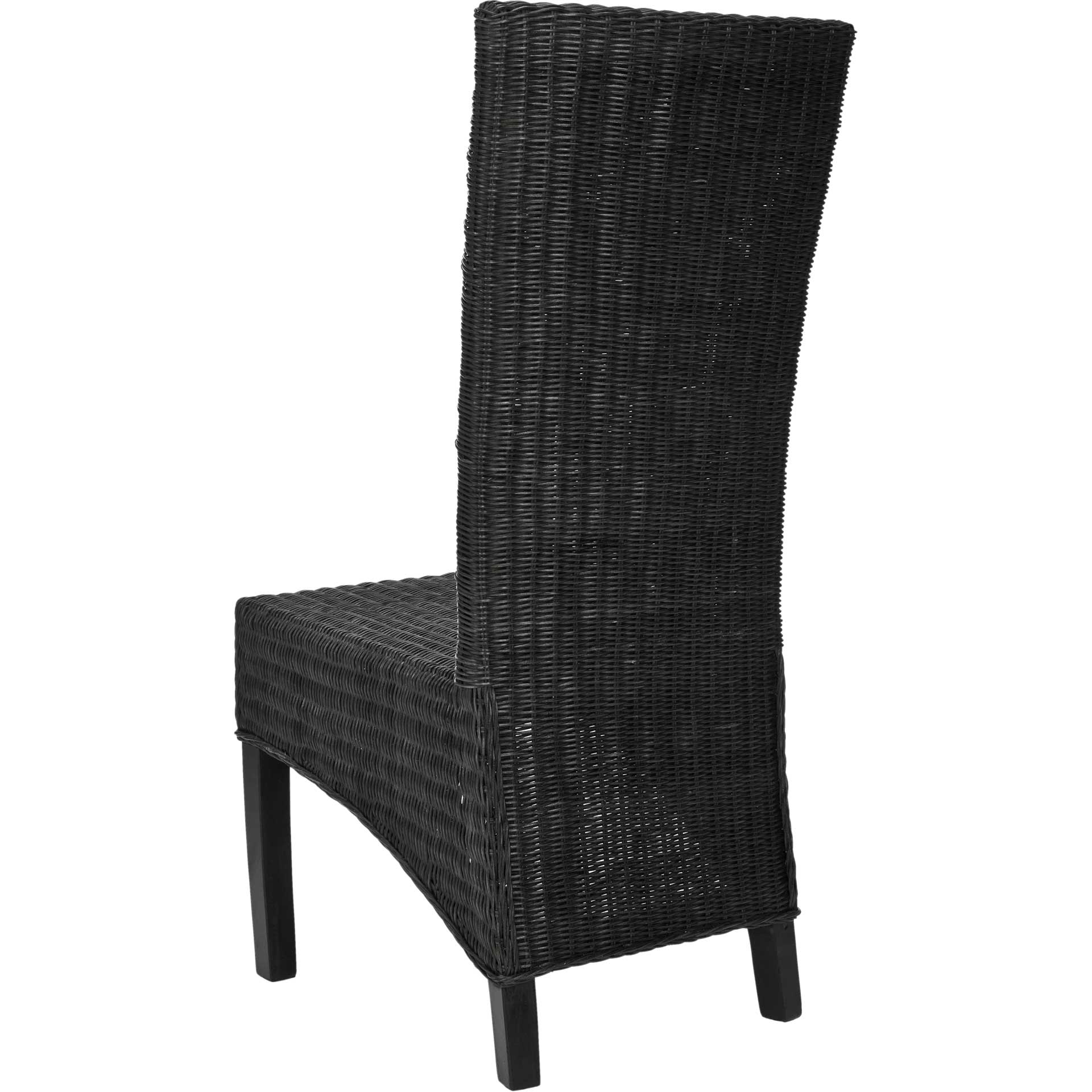 Simple Wicker Side Chair Black (Set of 2)