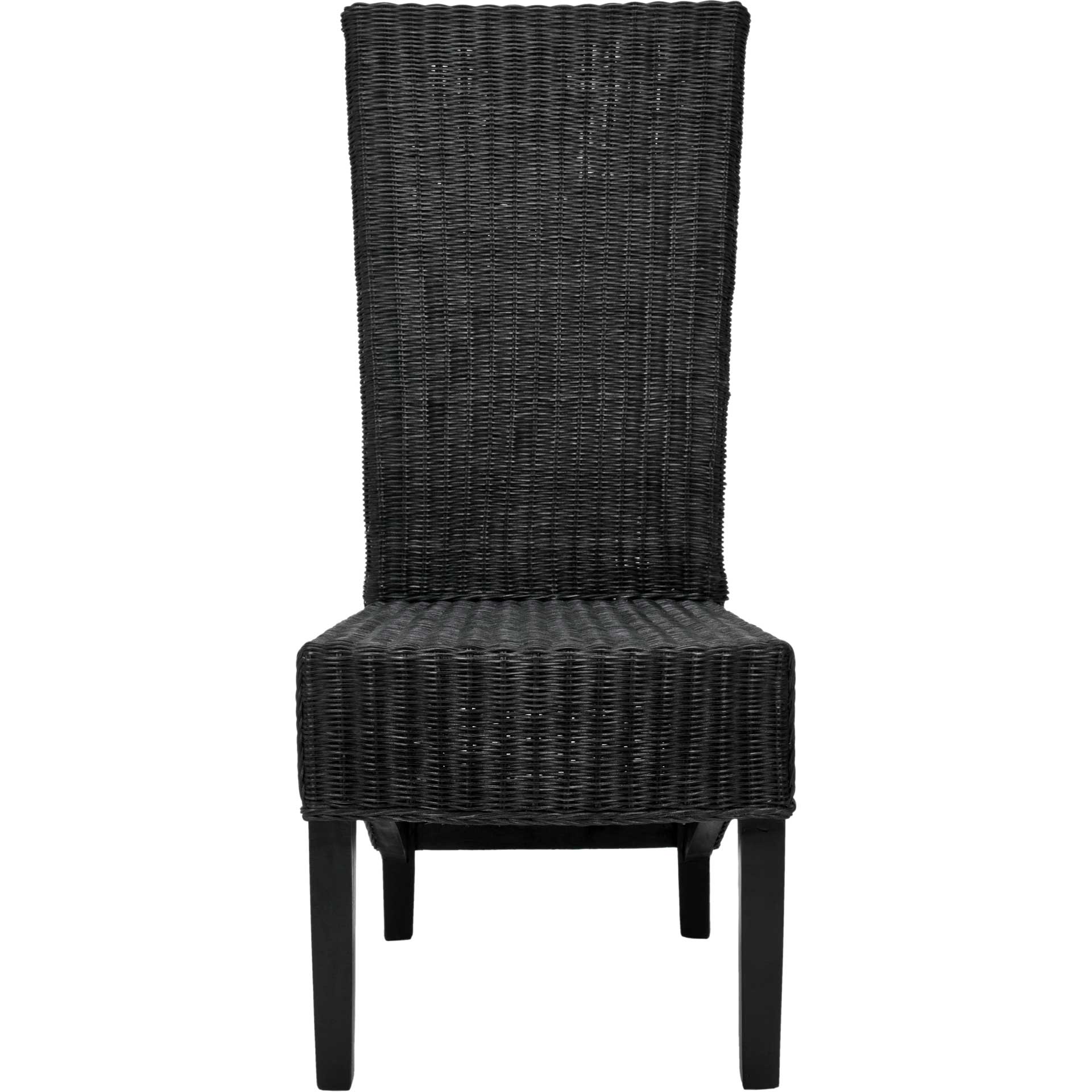 Simple Wicker Side Chair Black (Set of 2)