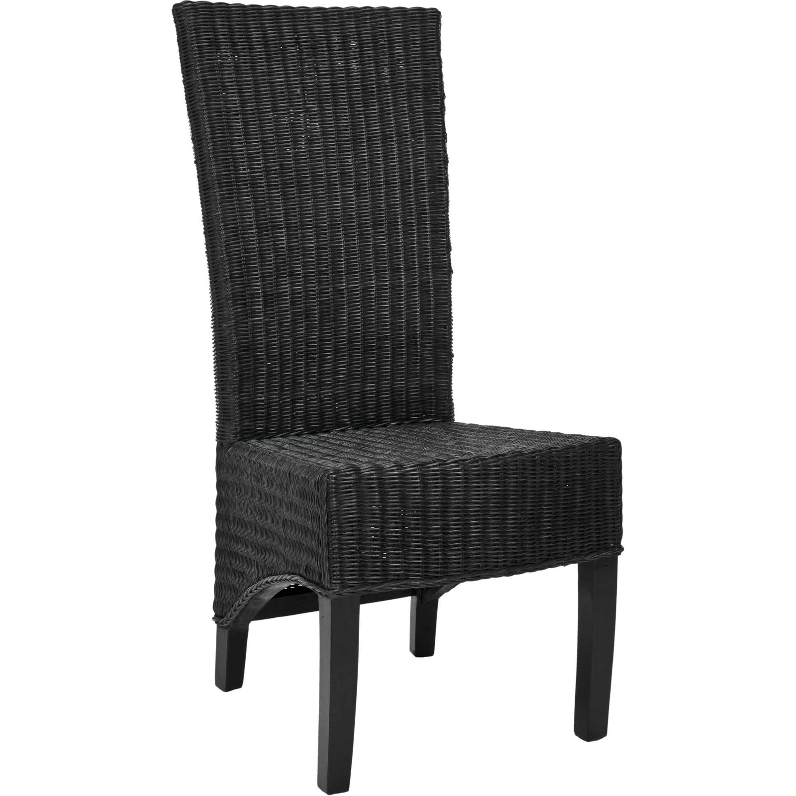 Simple Wicker Side Chair Black (Set of 2)