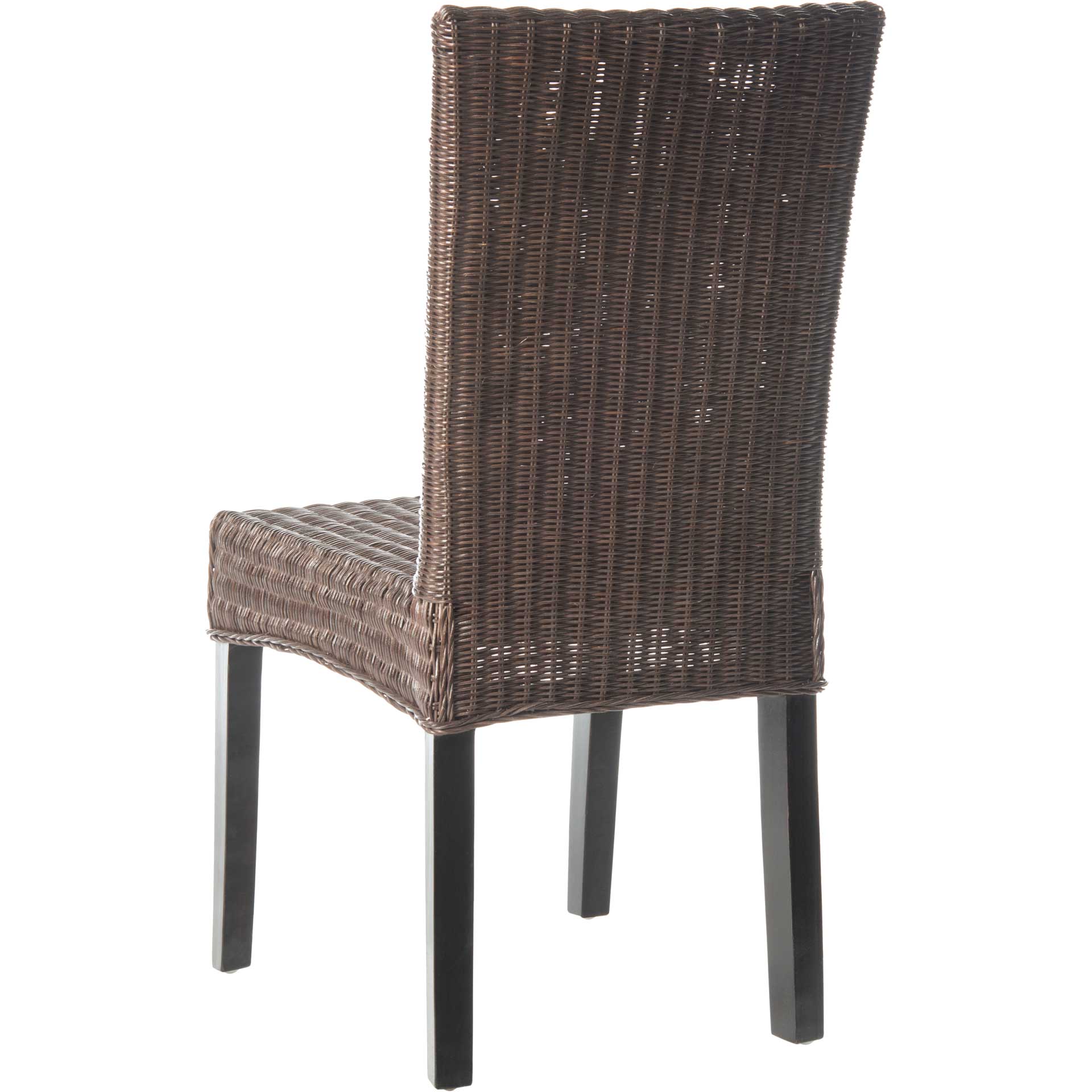 Simple Wicker Side Chair Dark Brown (Set of 2)