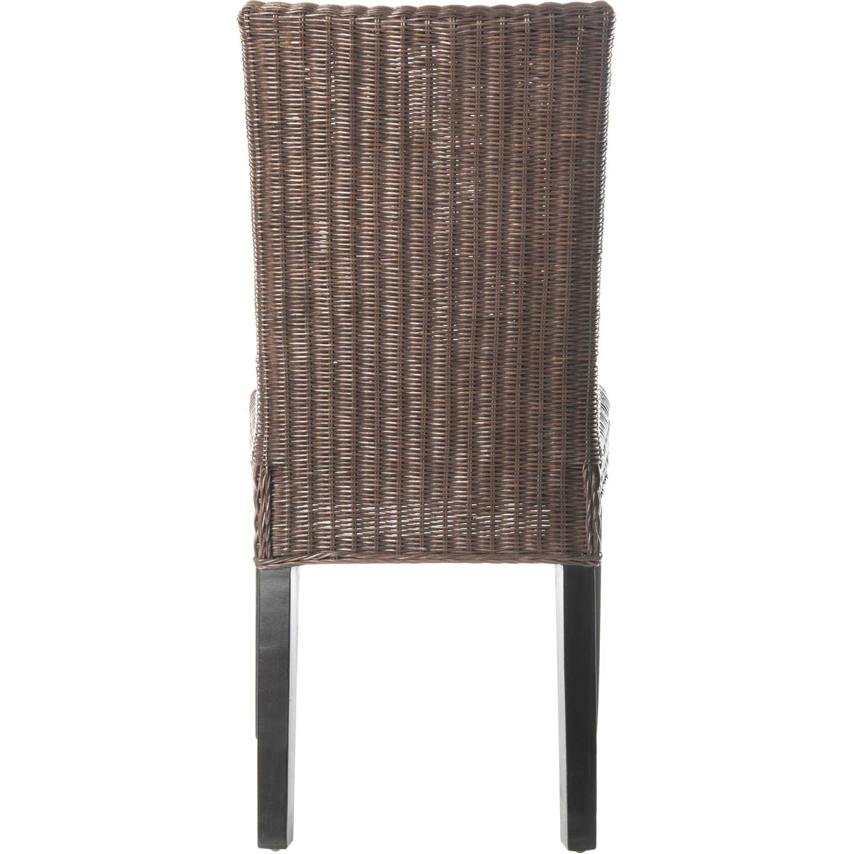 Simple Wicker Side Chair Dark Brown (Set of 2)
