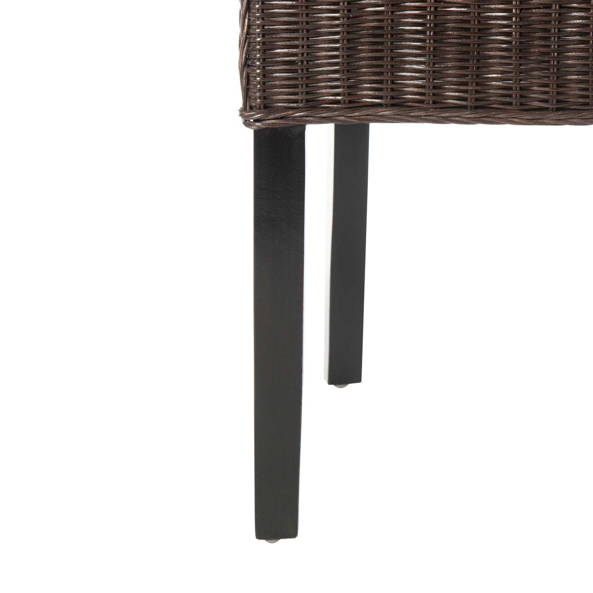 Simple Wicker Side Chair Dark Brown (Set of 2)