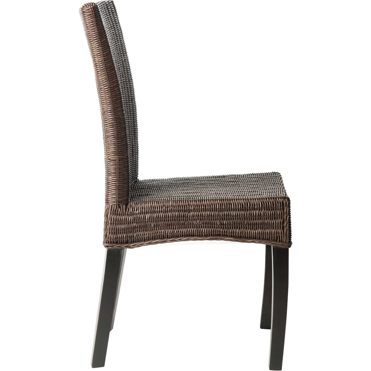 Simple Wicker Side Chair Dark Brown (Set of 2)