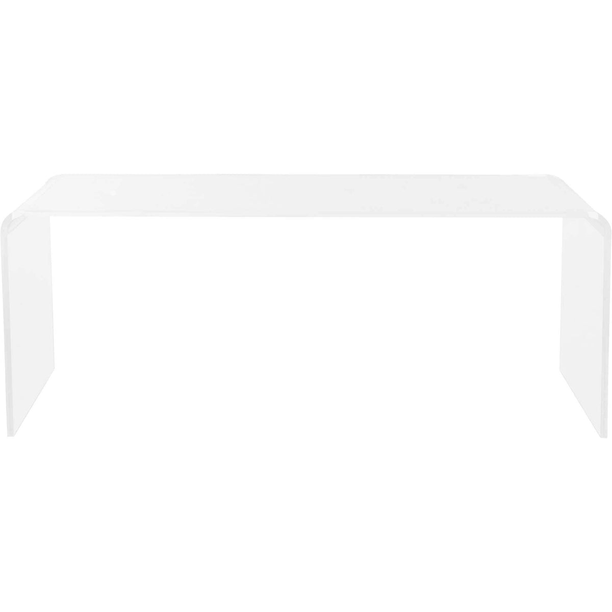 Transparent coffee table with a minimalist rectangular top and open space beneath || FOX6015A || front_studio