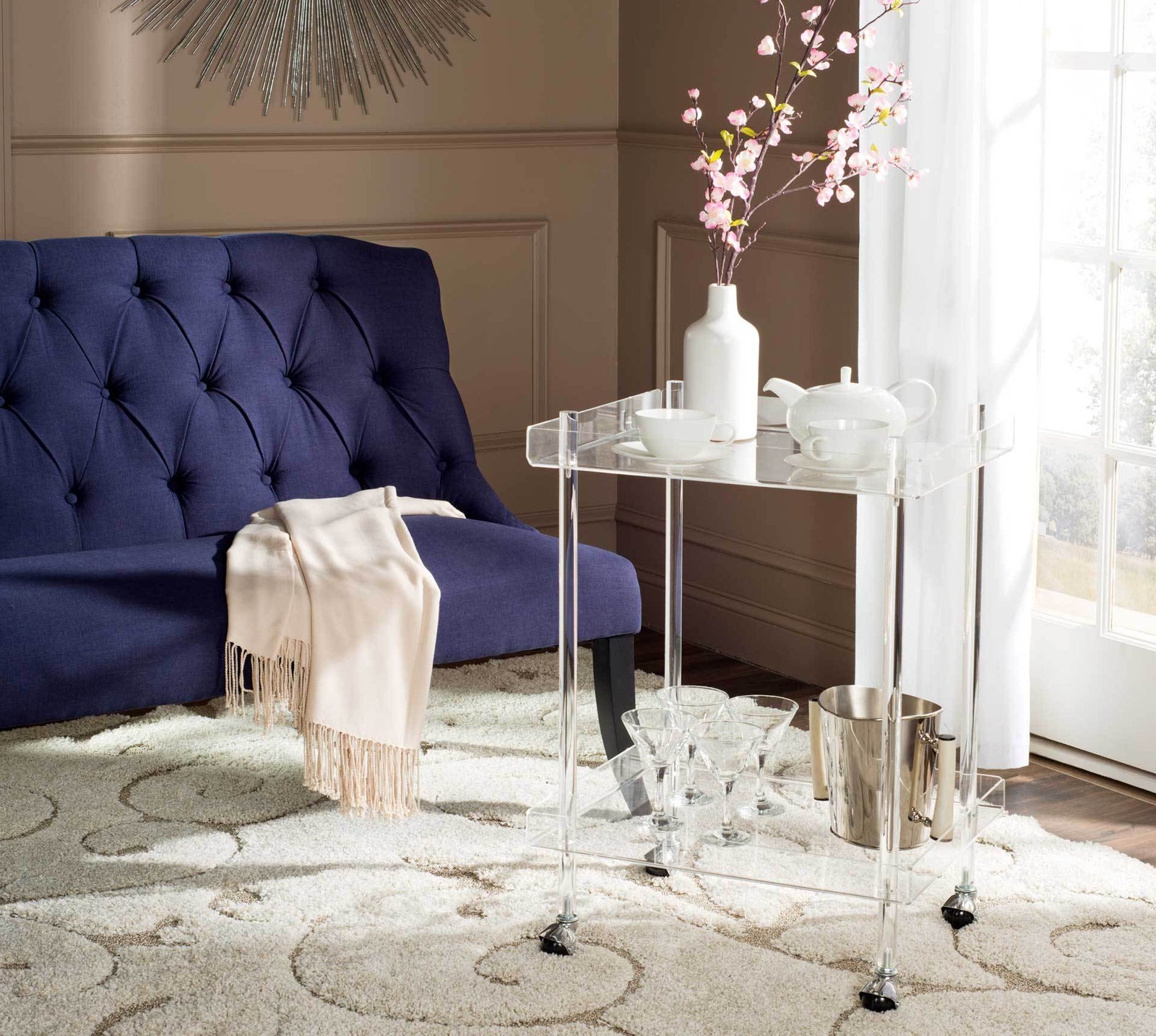 Heath Acrylic Kitchen Cart