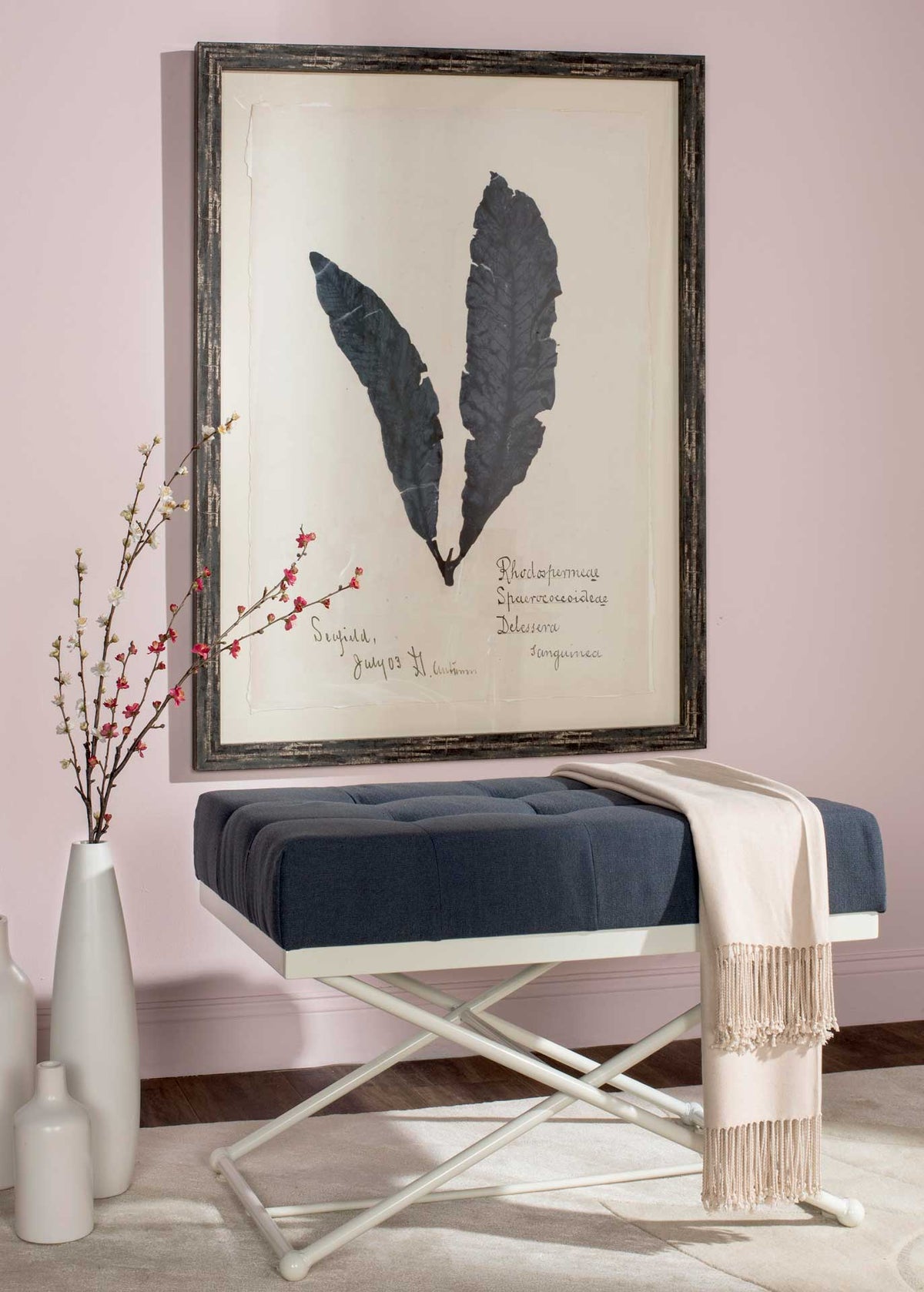 Camila Bench Navy/Cream