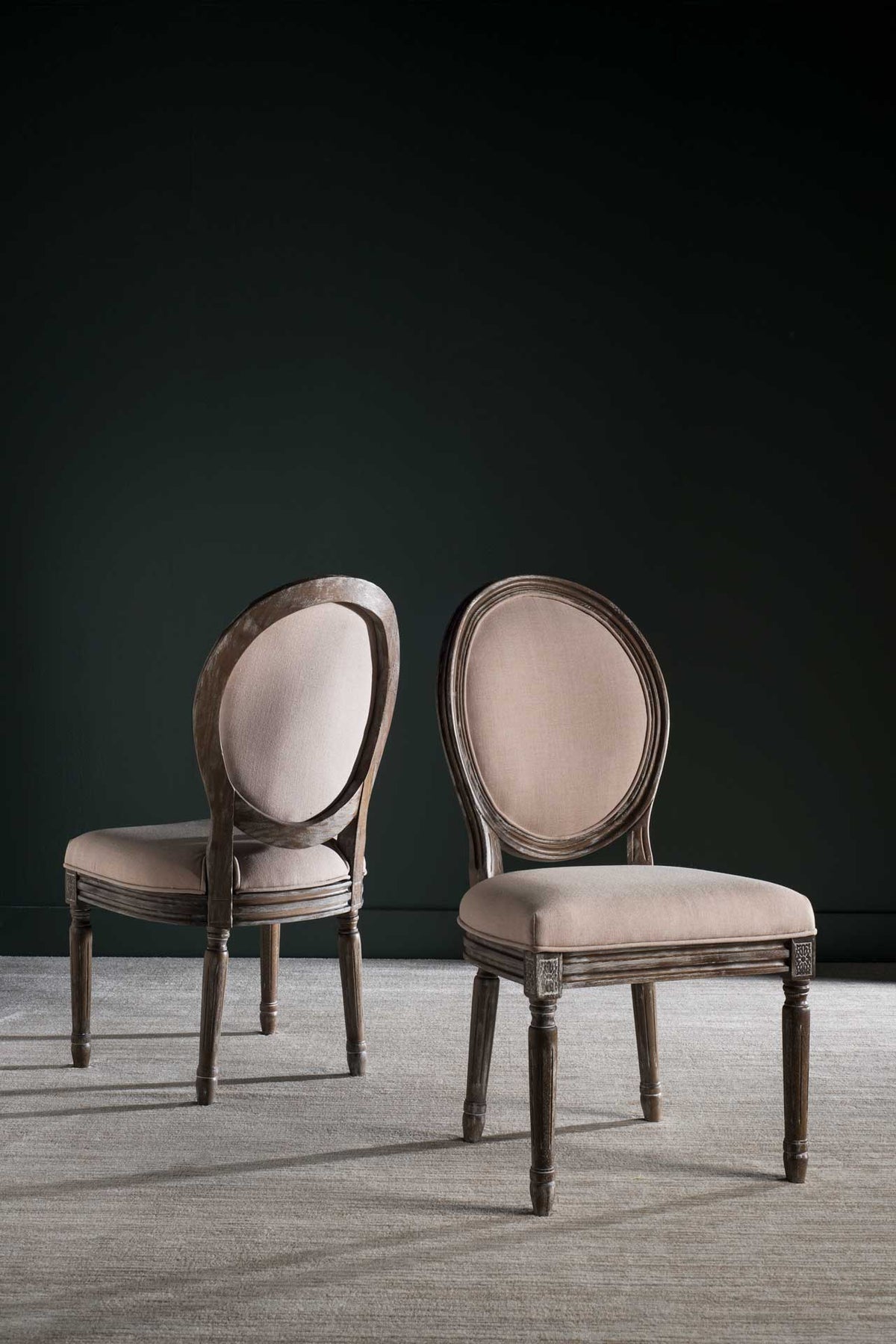 Holden Side Chair Beige/Rustic Oak (Set of 2)