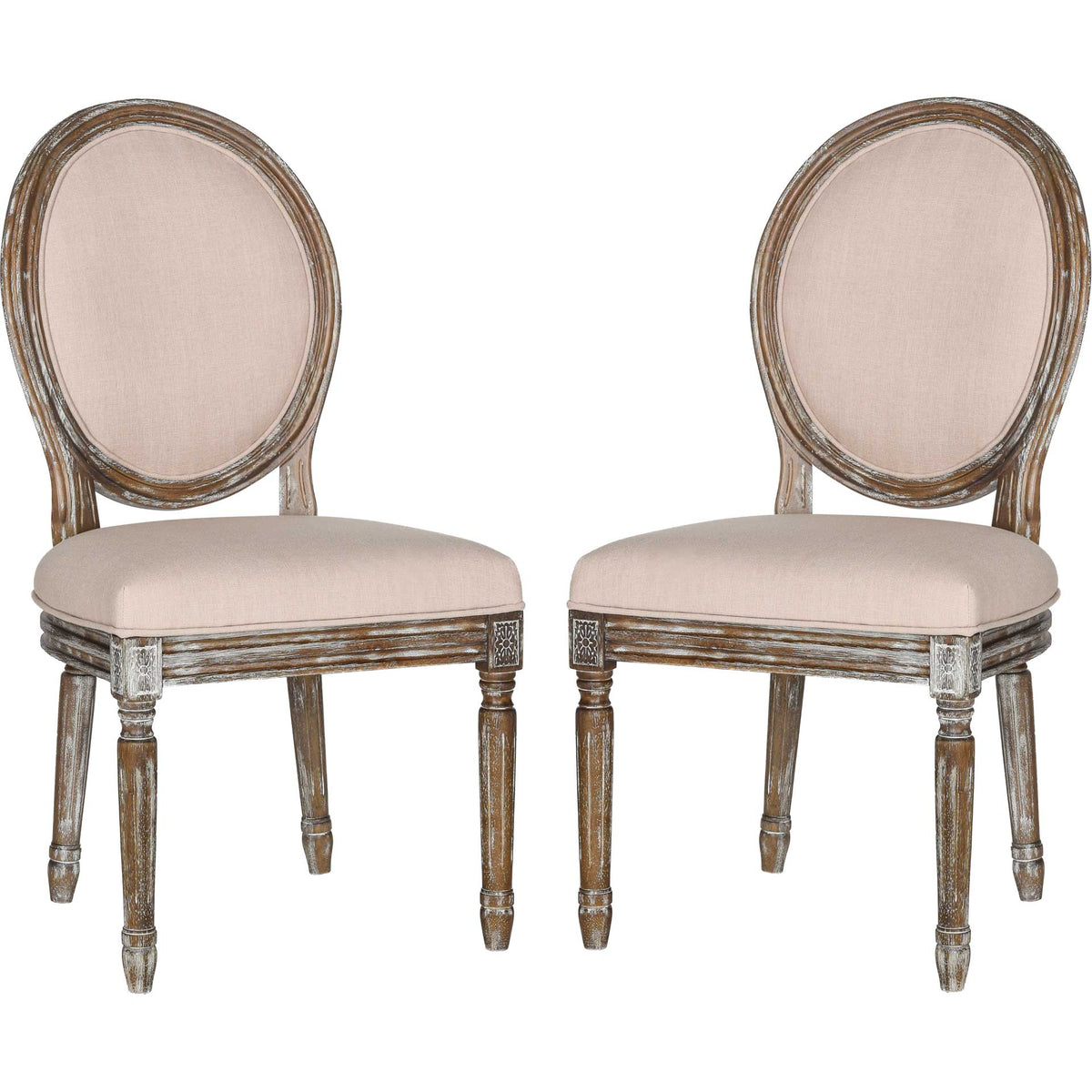 Holden Side Chair Beige/Rustic Oak (Set of 2)