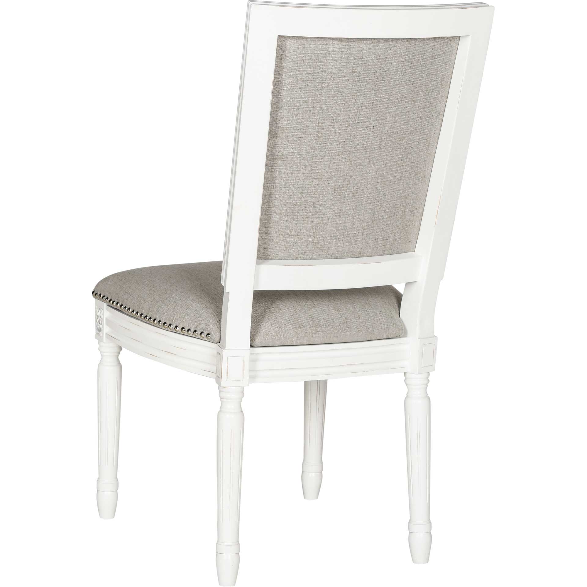 Burst Linen Side Chair Light Gray/Cream (Set of 2)