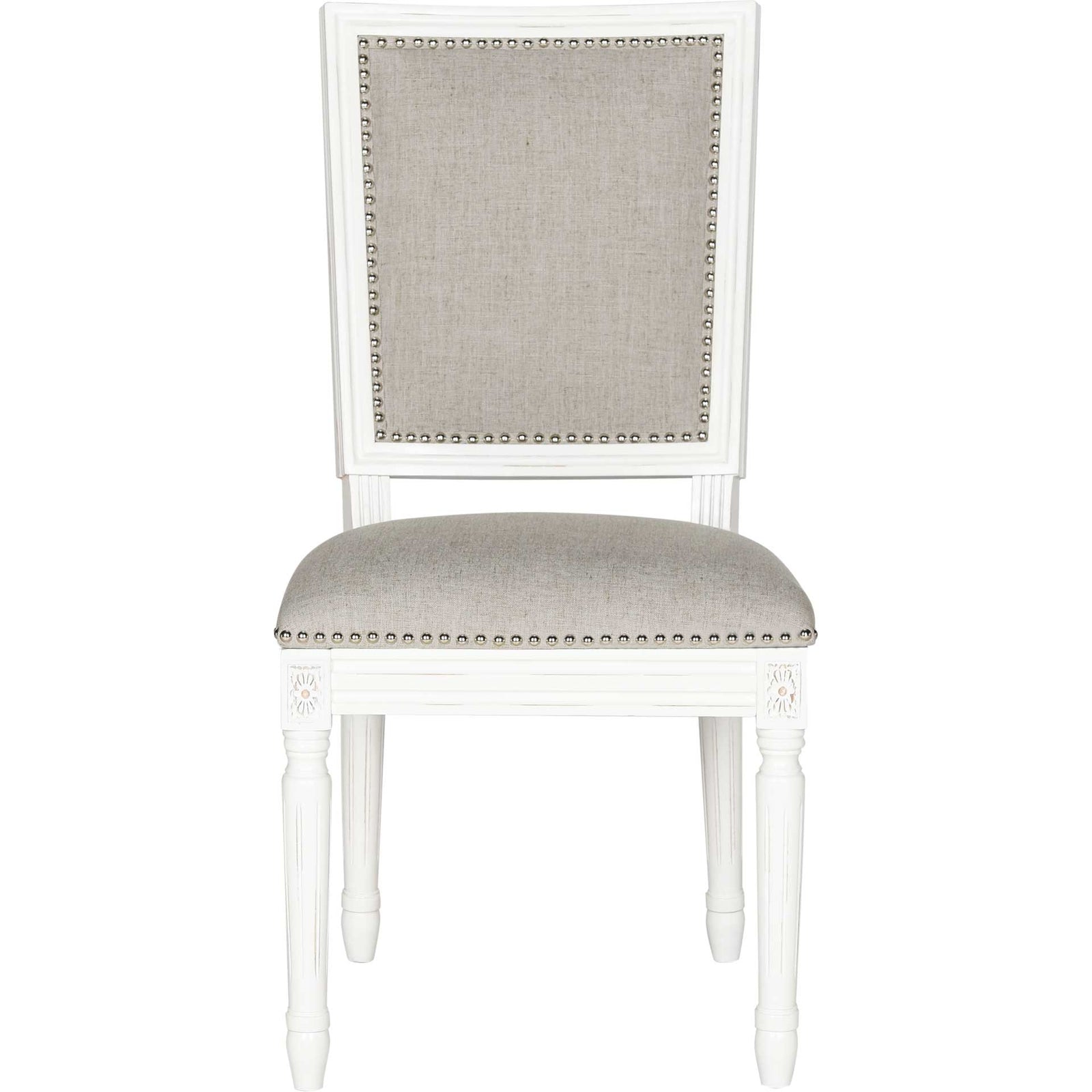 Burst Linen Side Chair Light Gray/Cream (Set of 2)
