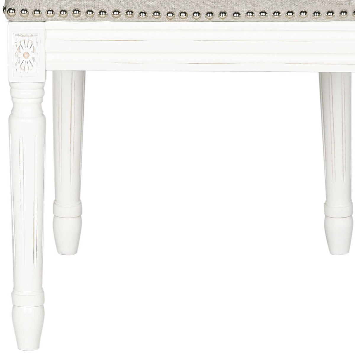 Burst Linen Side Chair Light Gray/Cream (Set of 2)