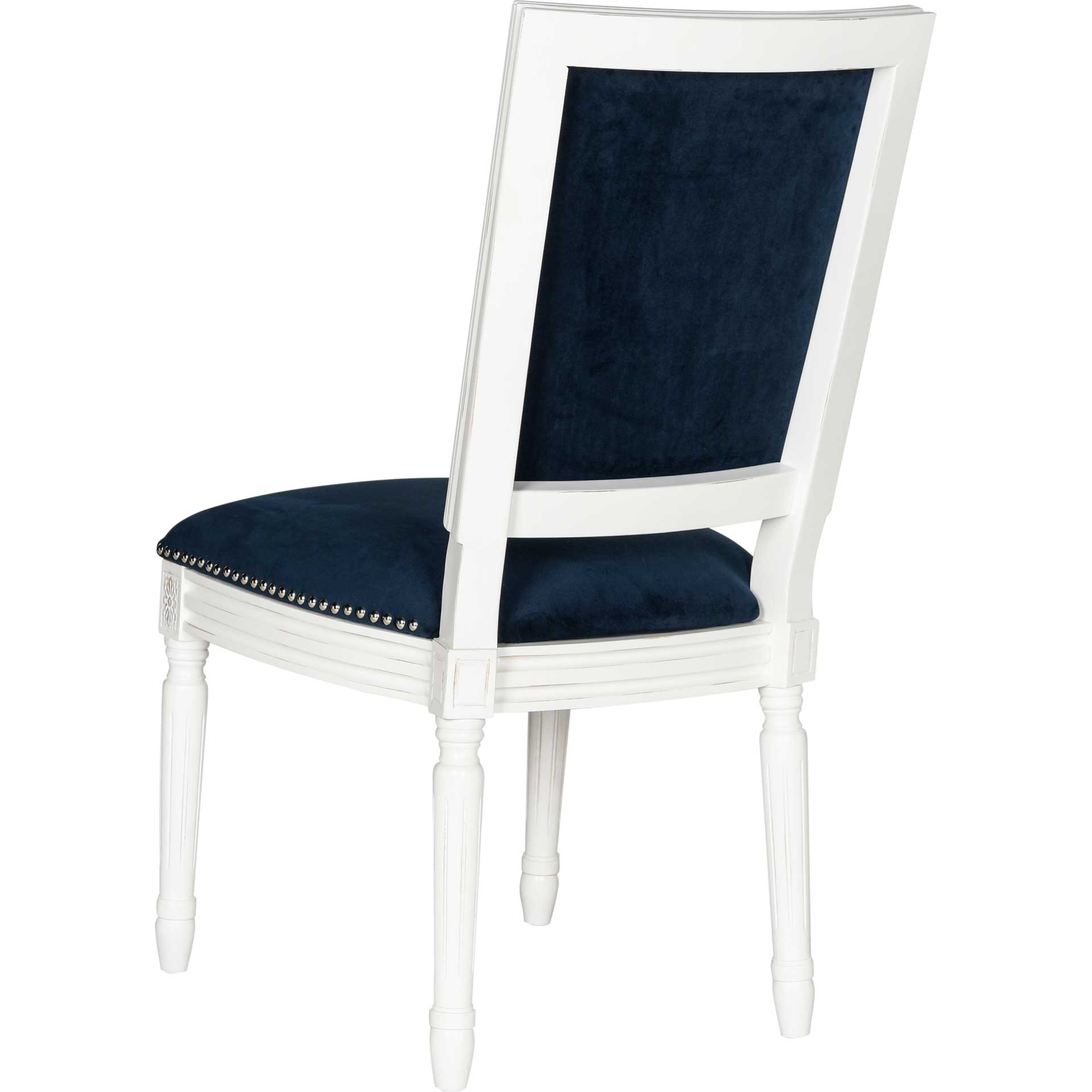 Burst Velvet Side Chair Navy Velvet/Cream (Set of 2)