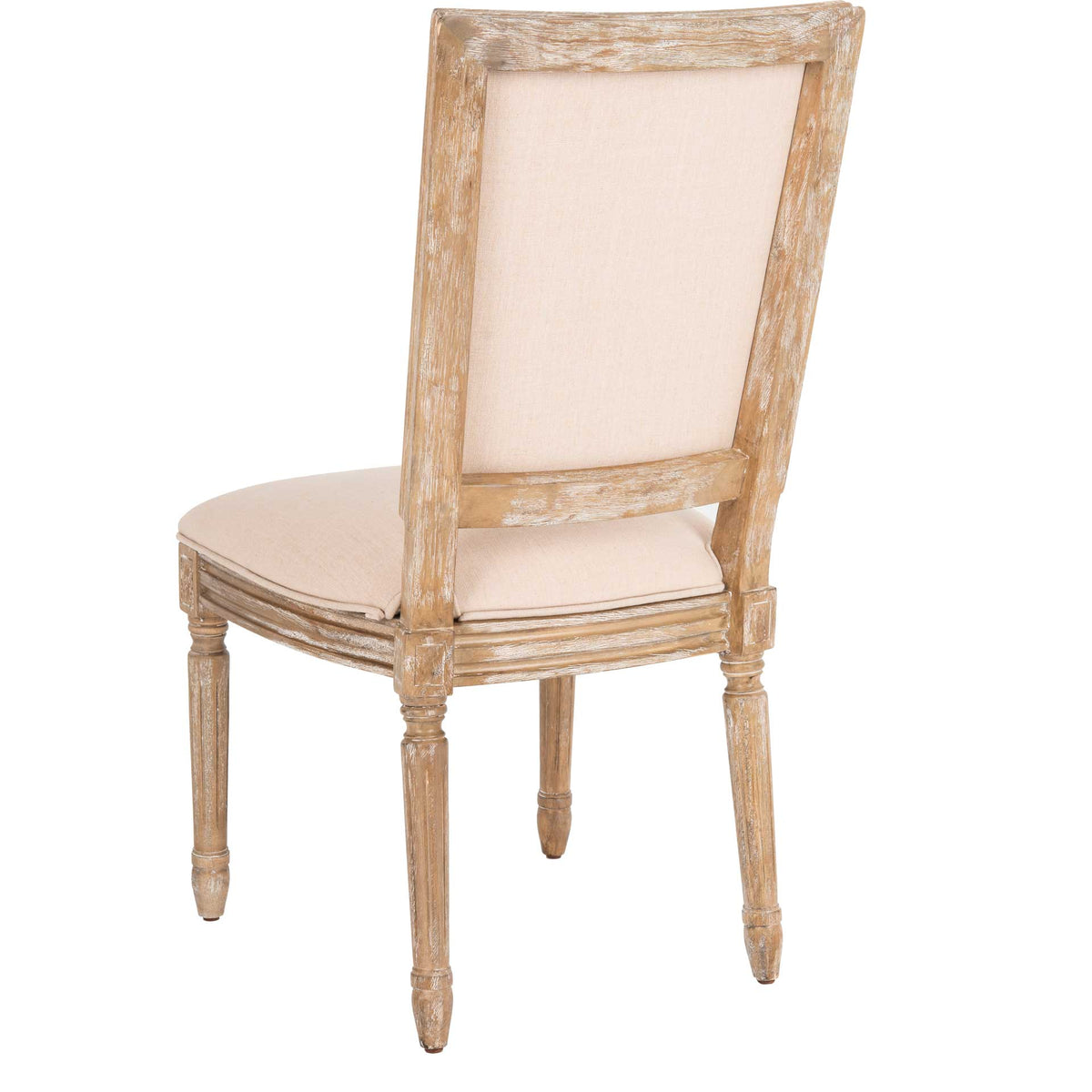 Burst Linen Side Chair Beige/Rustic Oak (Set of 2)