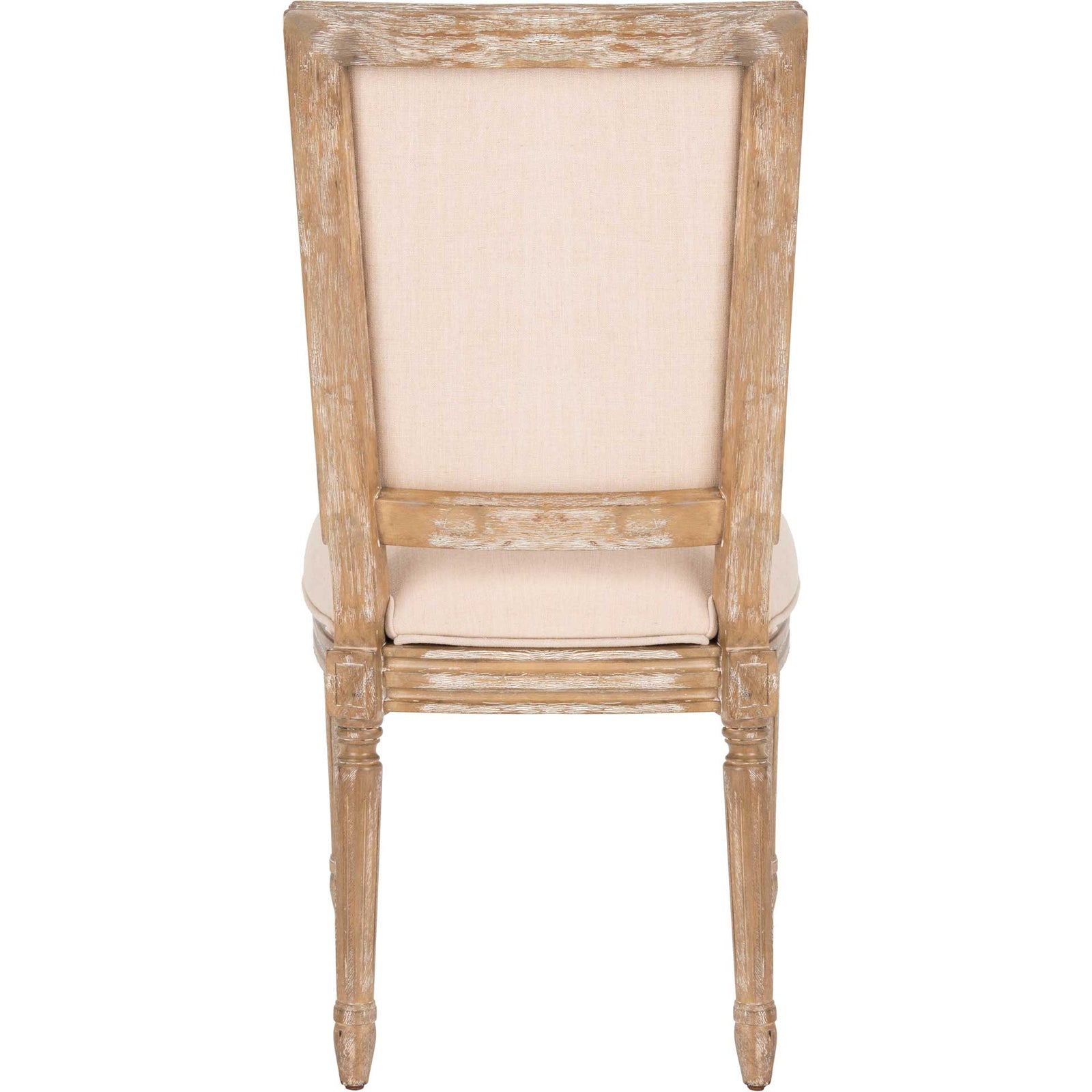 Burst Linen Side Chair Beige/Rustic Oak (Set of 2)