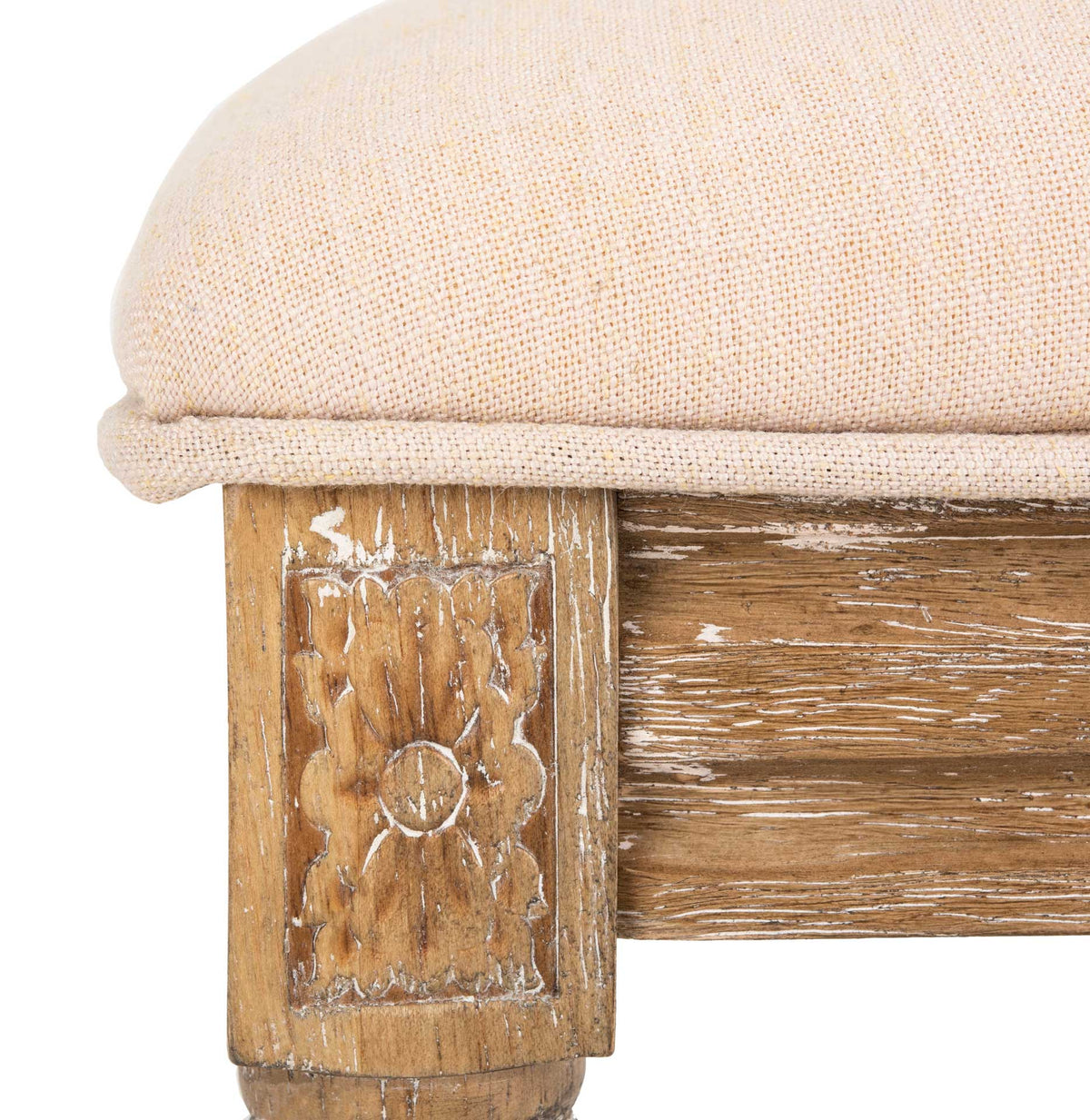 Burst Linen Side Chair Beige/Rustic Oak (Set of 2)