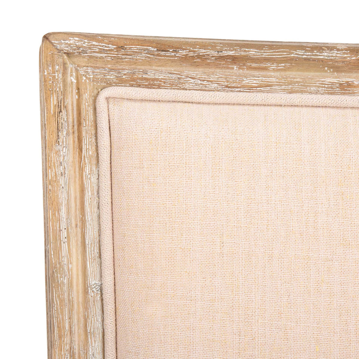 Burst Linen Side Chair Beige/Rustic Oak (Set of 2)