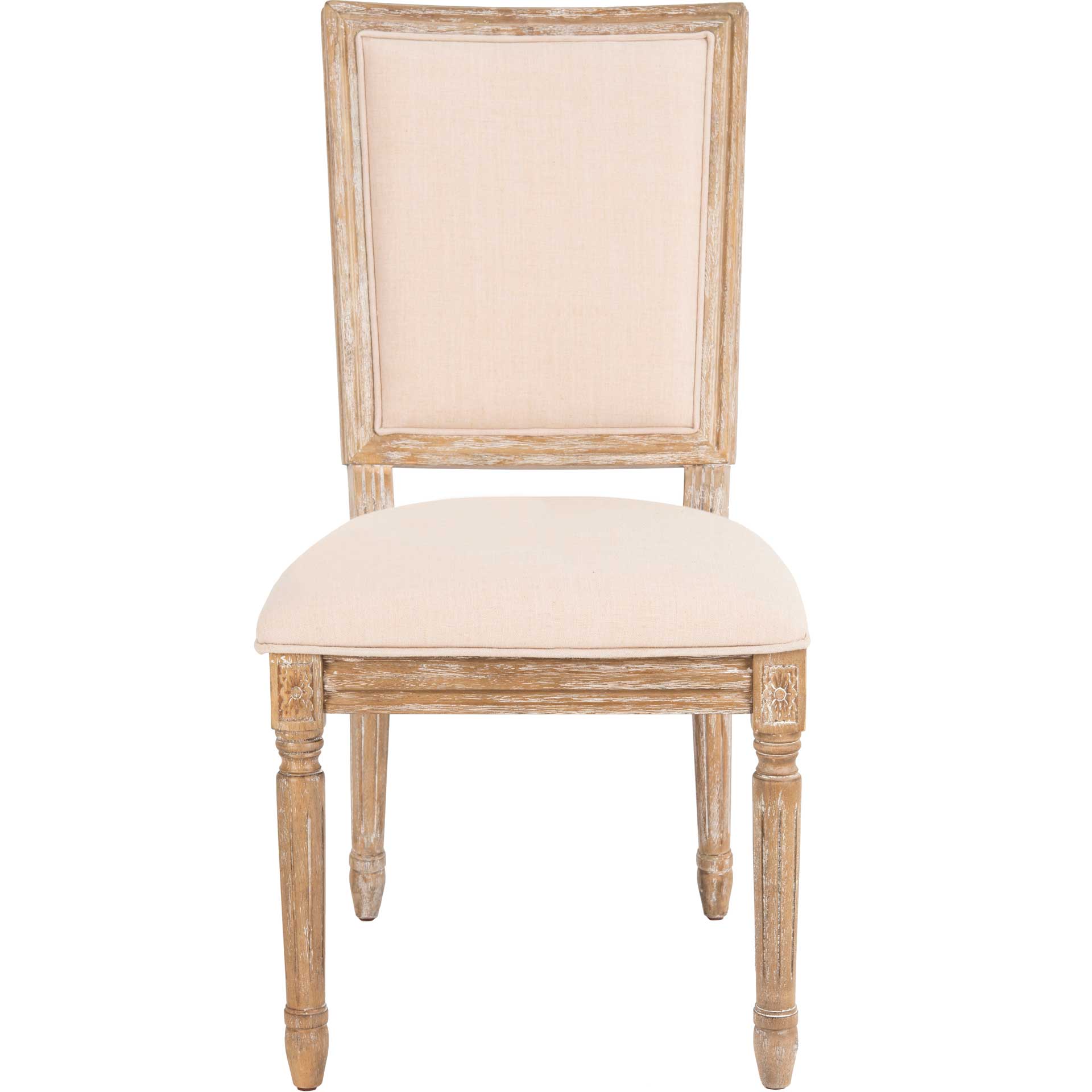 Burst Linen Side Chair Beige/Rustic Oak (Set of 2)
