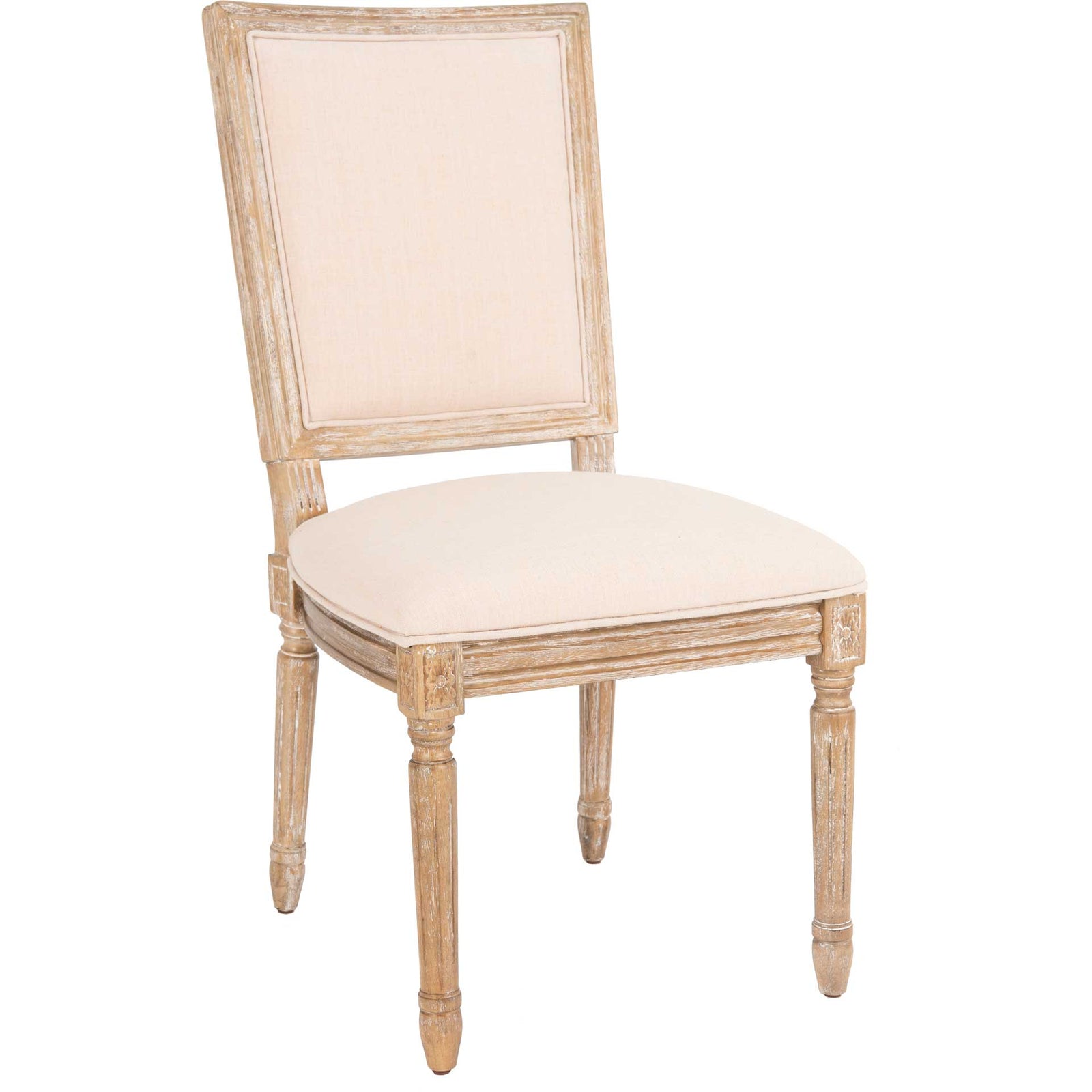 Burst Linen Side Chair Beige/Rustic Oak (Set of 2)