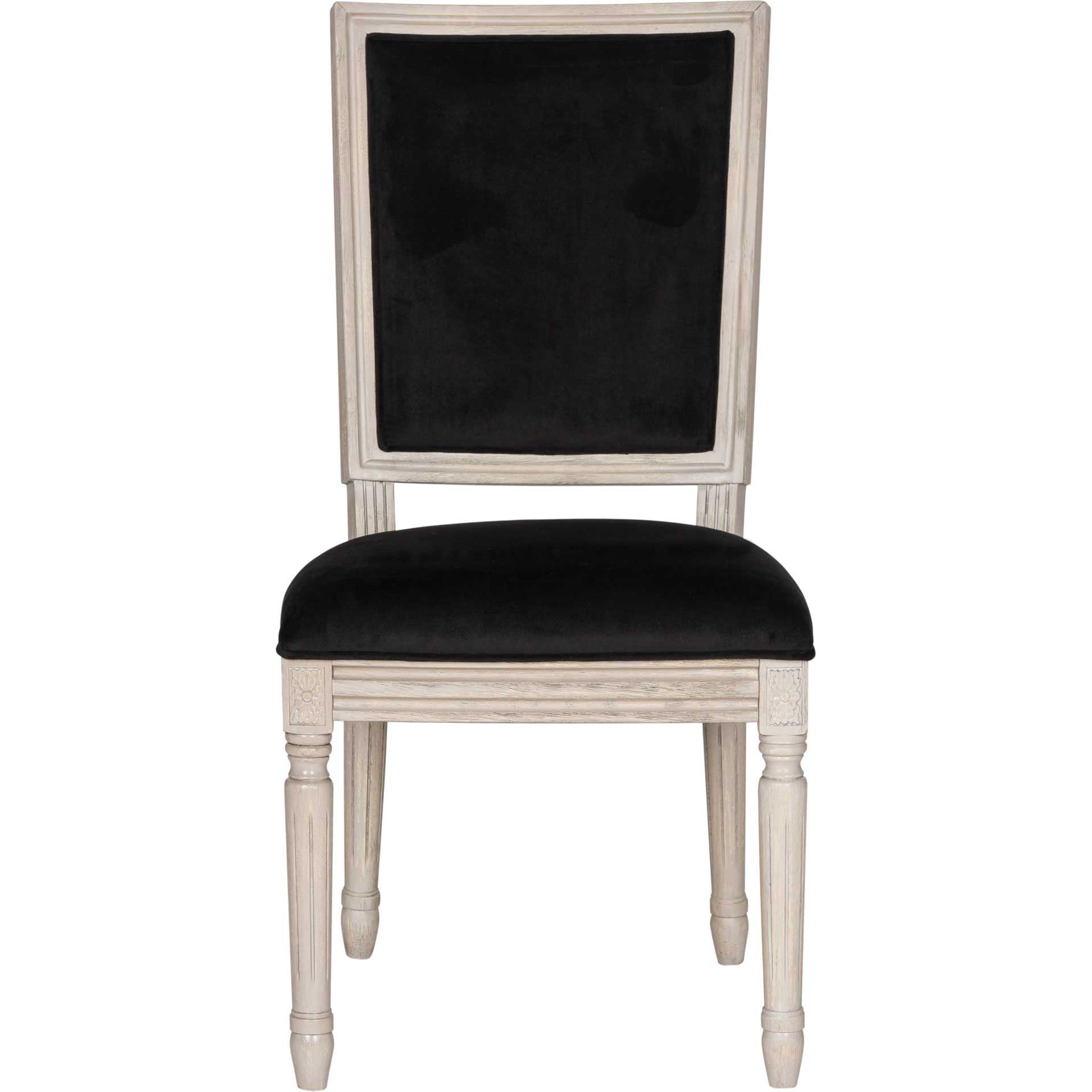 Burst Velvet Side Chair Black/Rustic Gray (Set of 2)
