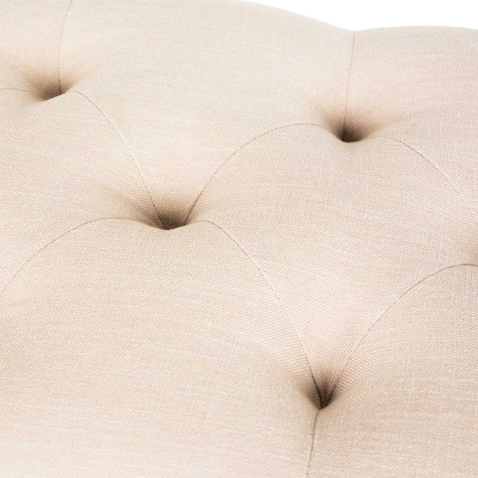 Roam Tufted Wood Bench Beige/Rustic Oak