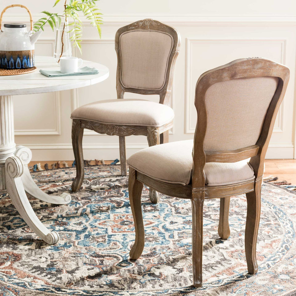 Buchanan Side Chair Light Oak/Antique White (Set of 2)