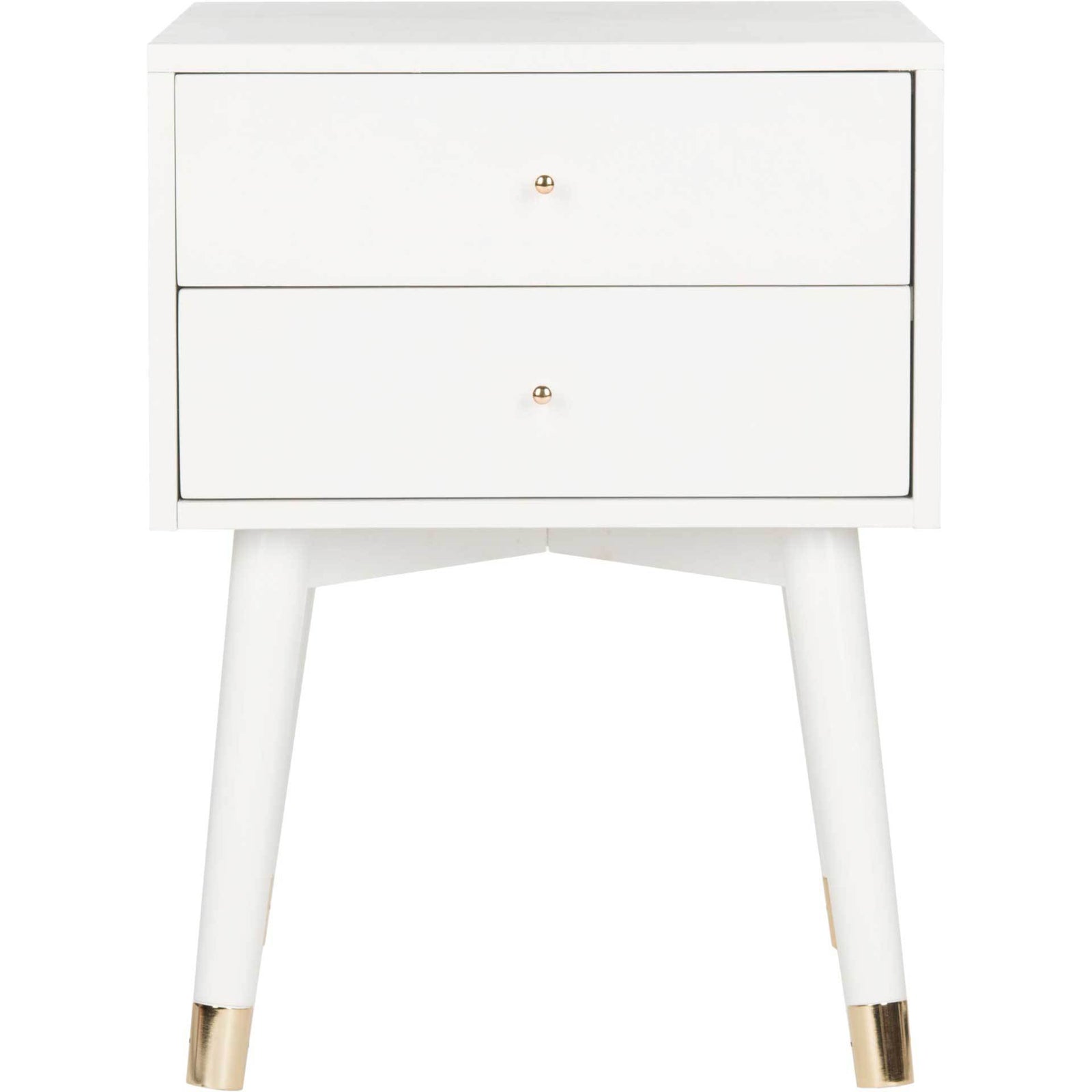 Lydia Gold Cap Nightstand White