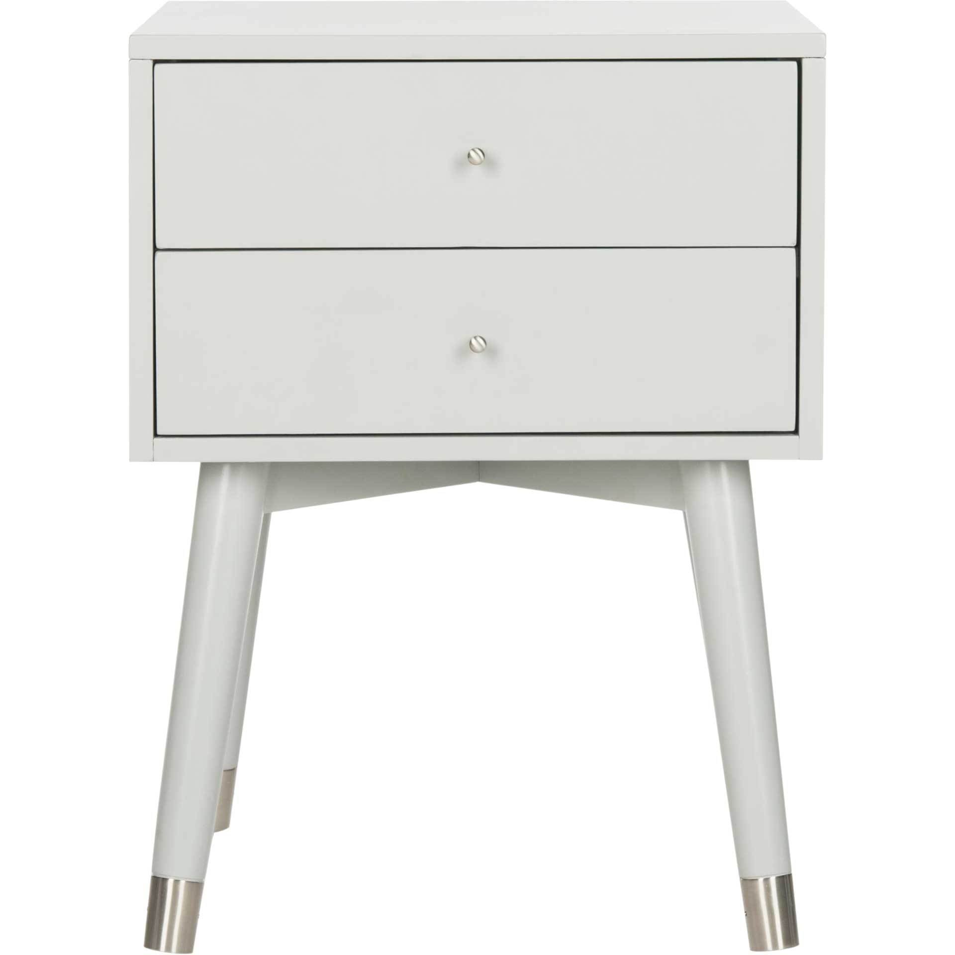 Lydia Silver Cap Nightstand Gray
