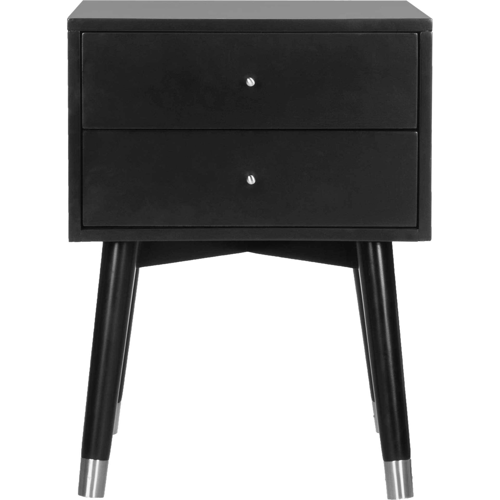 Lydia Silver Cap Nightstand Black